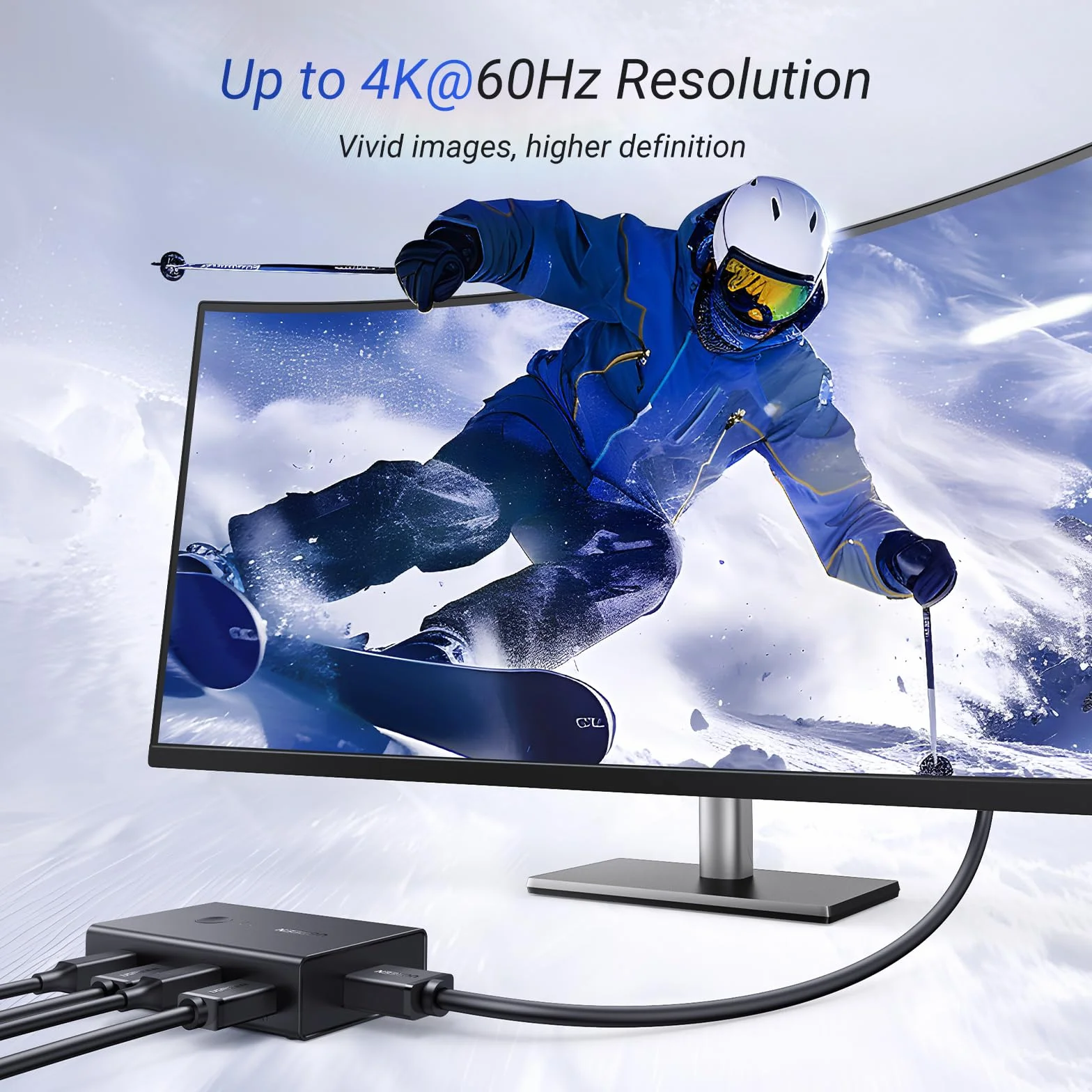 UGREEN Przełącznik KVM HDMI 2.0 2 PC 1 Monitor 4K@60Hz USB 2.0