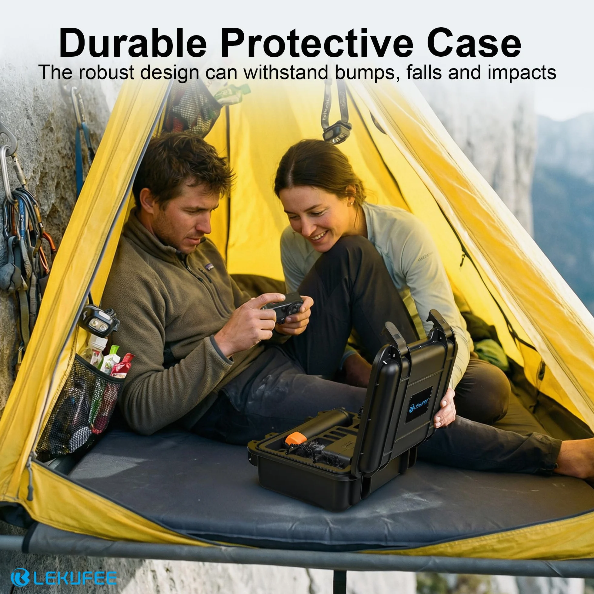 Lekufee Małe Wodoodporne Twarde Etui dla DJI Osmo Action 6/5 Pro/4/3,Combo i innymi akcesoriami (tylko etui)