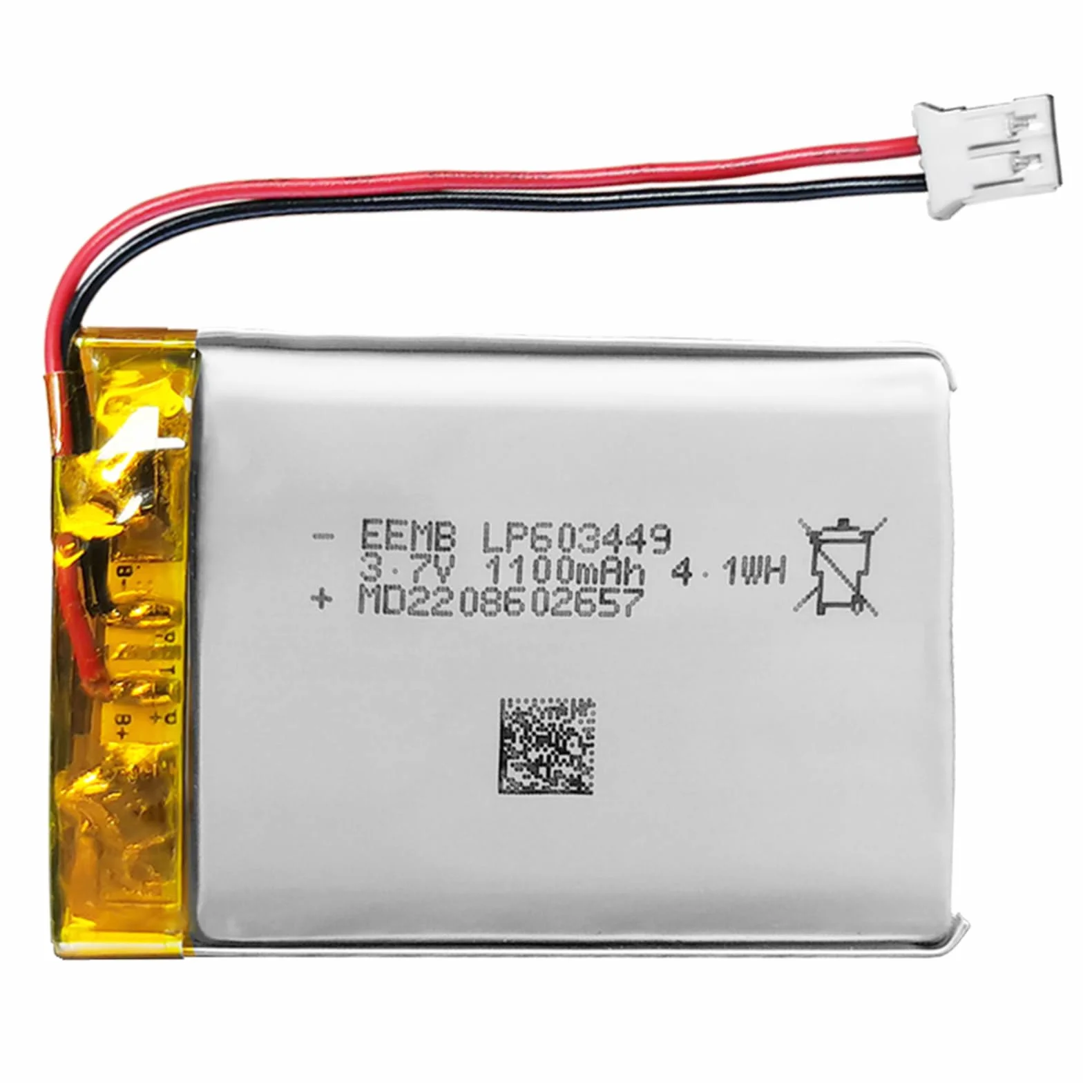 EEMB 3.7V 1100mAh 603449 Bateria Lipo ładowalny litowy polimerowy ze złączem JST - Upewnij się, że polaryzacja urządzenia pasuje do akumulatora przed zakupem!!!