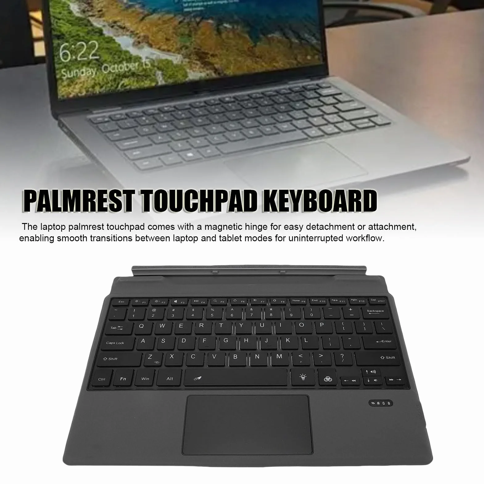 Klawiatura Touchpad do Podparcia Dłoni, Zamiennik OEM dla Tabletów Latitude 7320 7310 z Odłączanym K19M, z Podświetlanymi Klawiszami Odpornymi na Zalanie