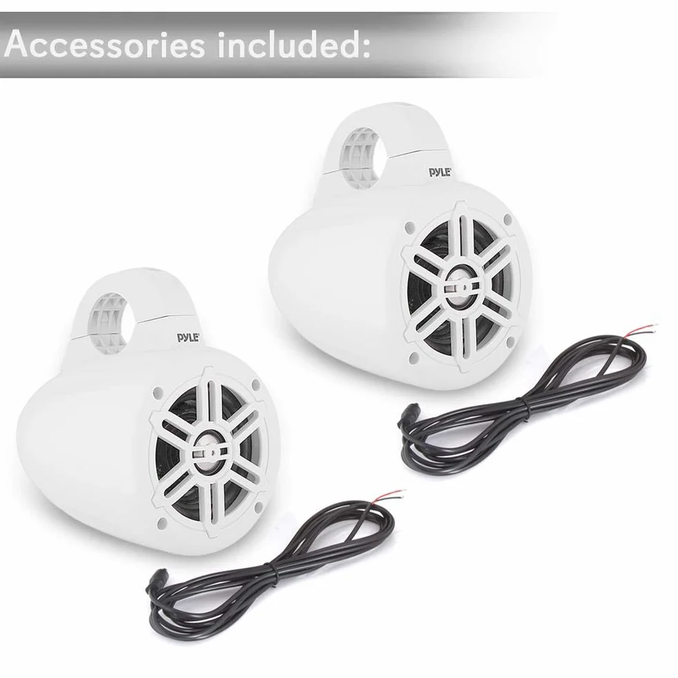 Pyle PLMRWB45W Waterproof Marine Wakeboard Tower Speakers 4 Inch Dual Subwoofer 300W Boat Audio System