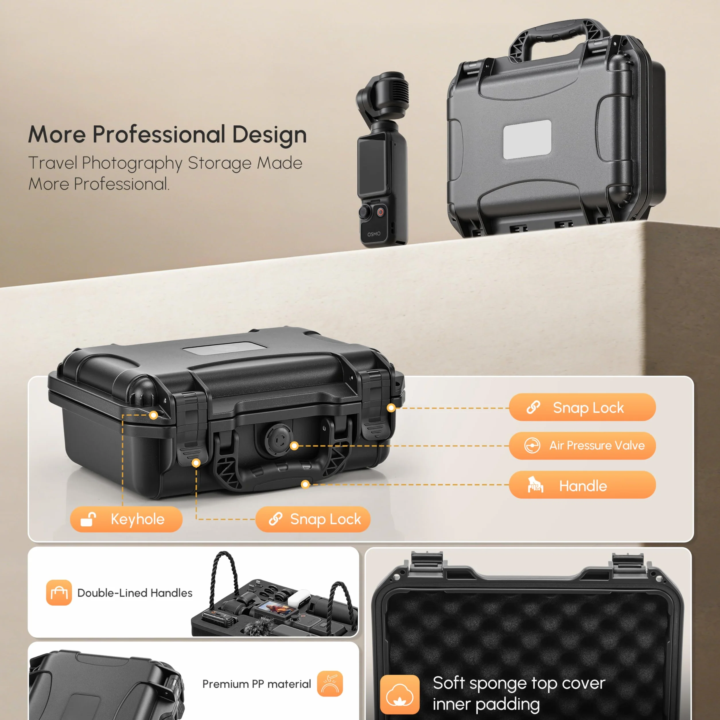 STARTRC PHOTO Wodoszczelna walizka do DJI Osmo Pocket 4, twarda obudowa
