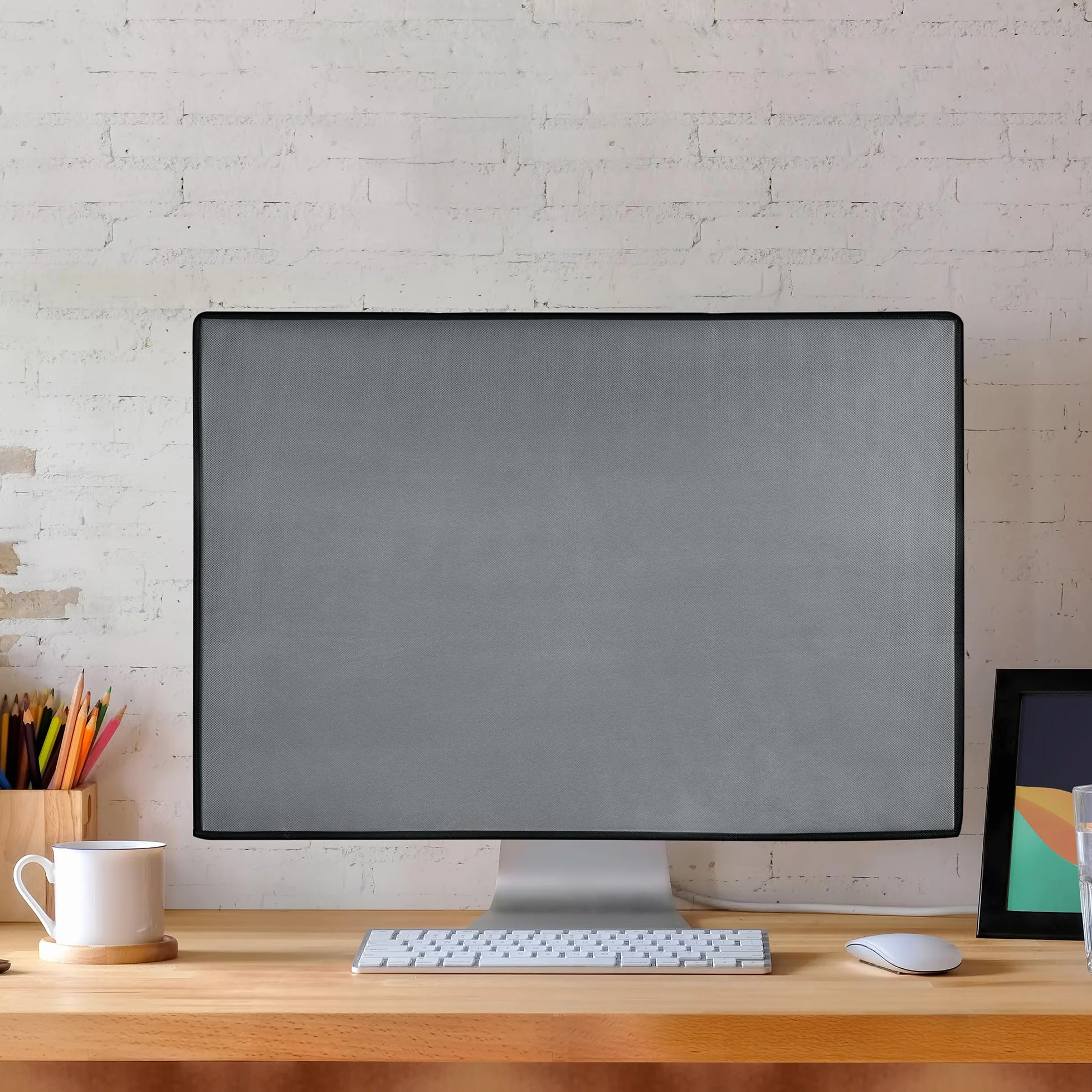 kwmobile Pokrowiec na ekran komputera kompatybilny z monitorem 27-28" - Pokrowiec na ekran PC - Szary