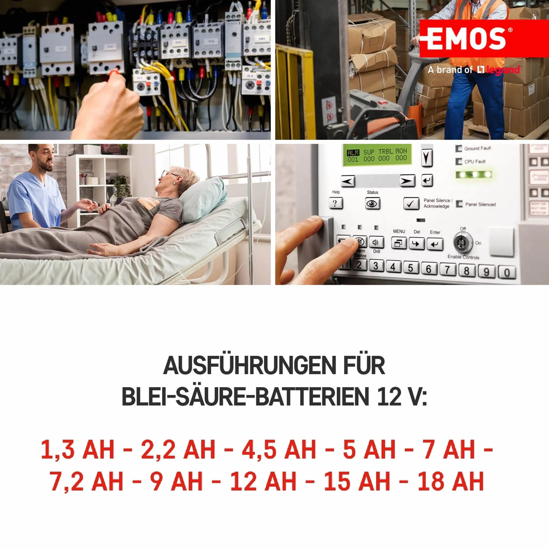 EMOS Akumulator ołowiowy 12 V 12 Ah do systemów sygnalizacji