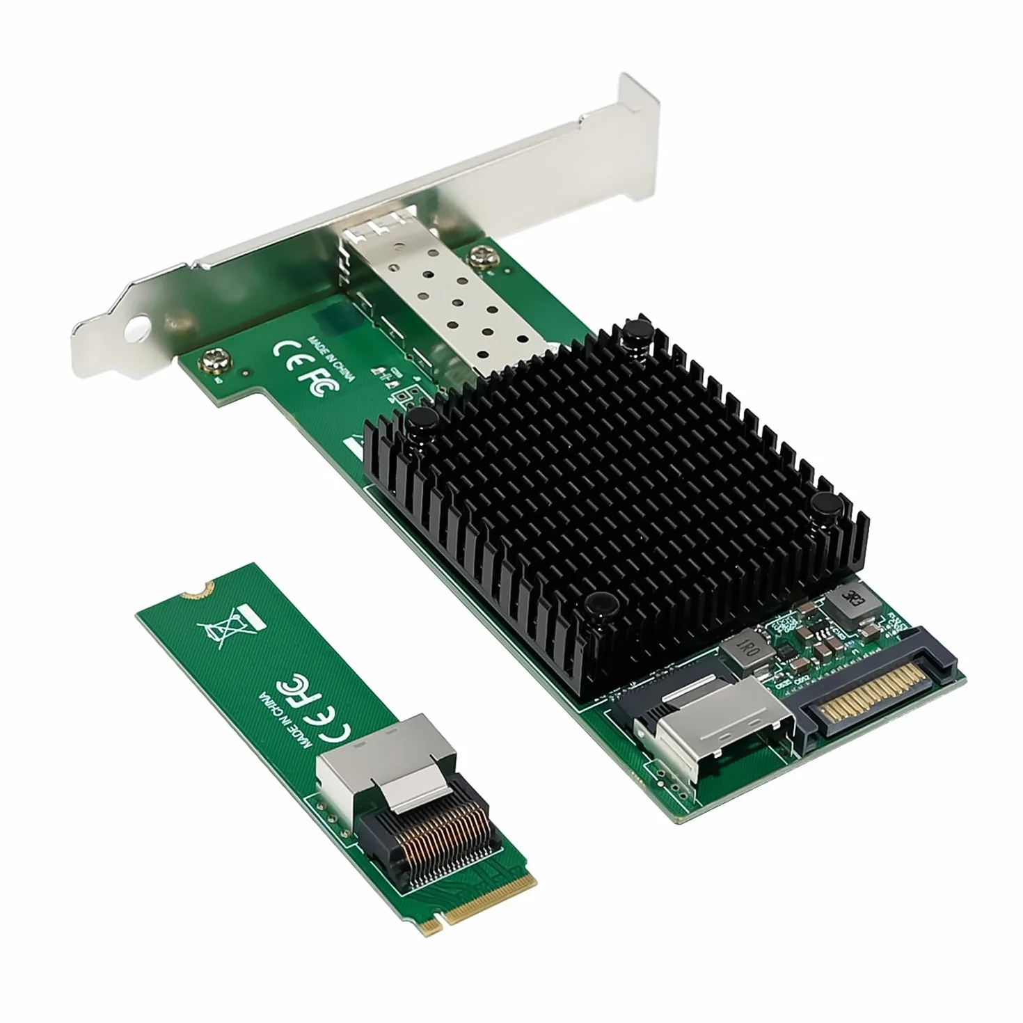 Karta Netwrok M.2 NVMe 10G (klucz M SFP+ PCIe X4, z kontrolerem Intel 82599(X520-DA1), karta sieciowa 10 GB RJ45 Ethernet, z kablem SFF-8087, obsługą PXE i UEFI