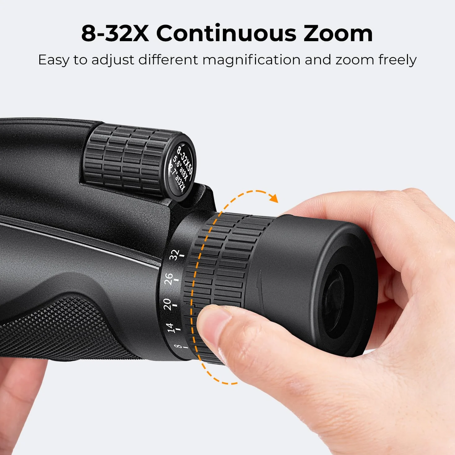 K&F Concept Teleskop monokularowy 8-32x50 HD, zoom ciągły z klipsem na telefon