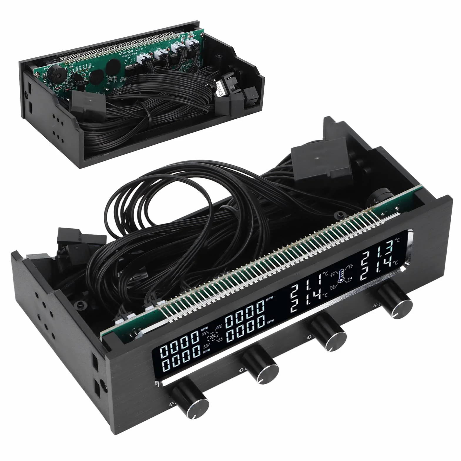 PUSOKEI Kontroler wentylatora PC regulator prędkości wentylatora z wyświetlaczem LCD regulator temperatury