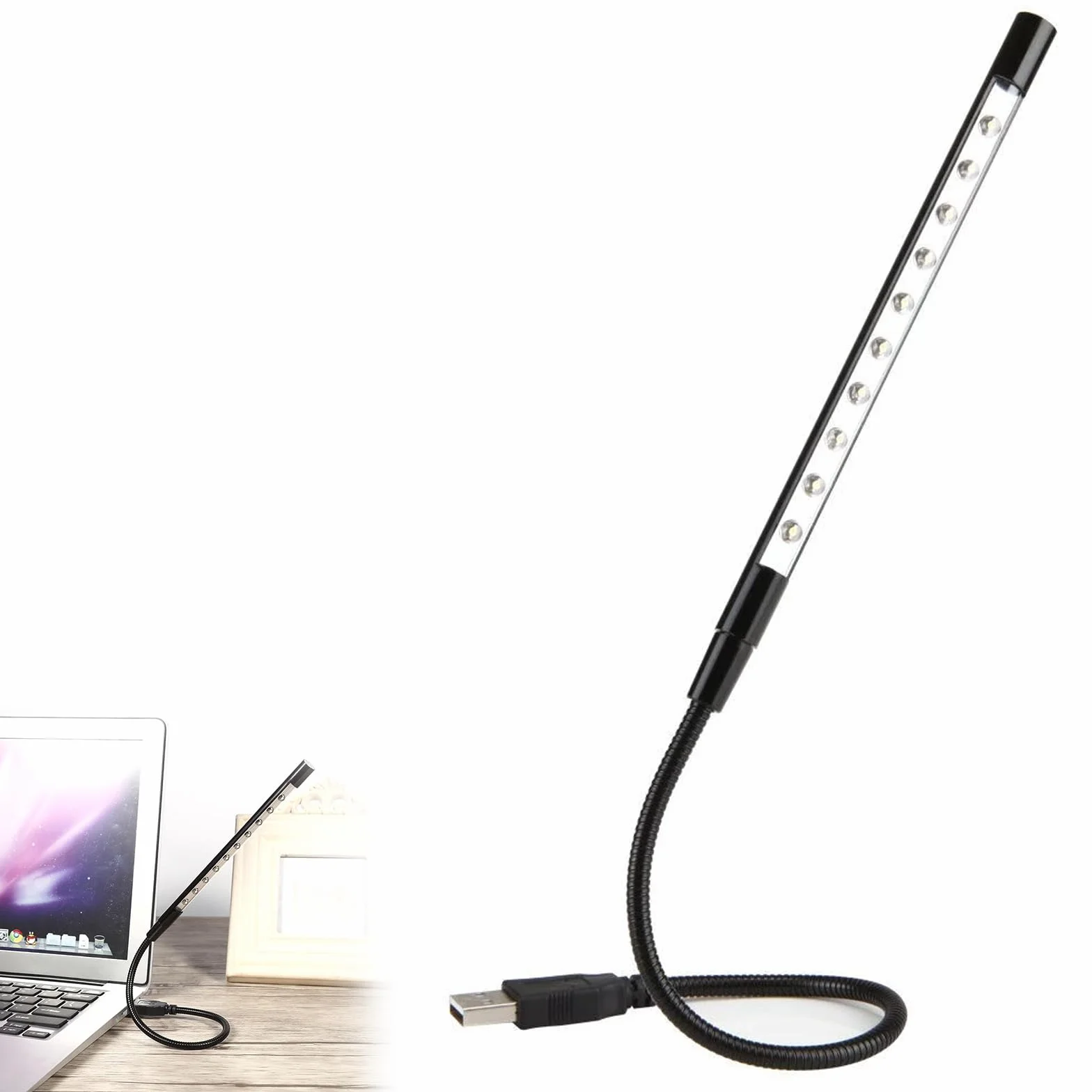 Lampka do czytania i klawiatury USB, elastyczne oświetlenie LED USB, elastyczna lampa do laptopa, USB LED, złącze USB, lampka do czytania, lampa komputerowa, elastyczna lampka do czytania