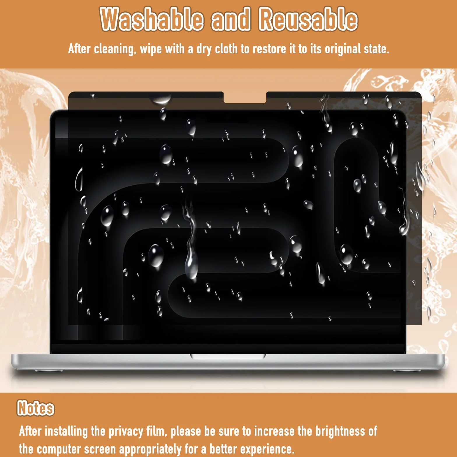 Magnetyczna osłona na laptopa MacBook Pro 14 cali 2021-2024 (M4/M3/M2/M1), ochrona przed odciskami palców, ochrona wyświetlacza PET, zdejmowana, ochrona przed oślepieniem
