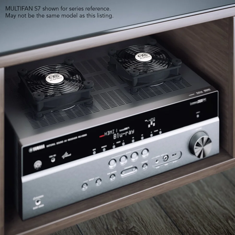 AC Infinity MULTIFAN S7, cichy, podwójny wentylator USB 120 mm do odbiornika, DVR, Playstation, Xbox, szafy, chłodzenia komputera