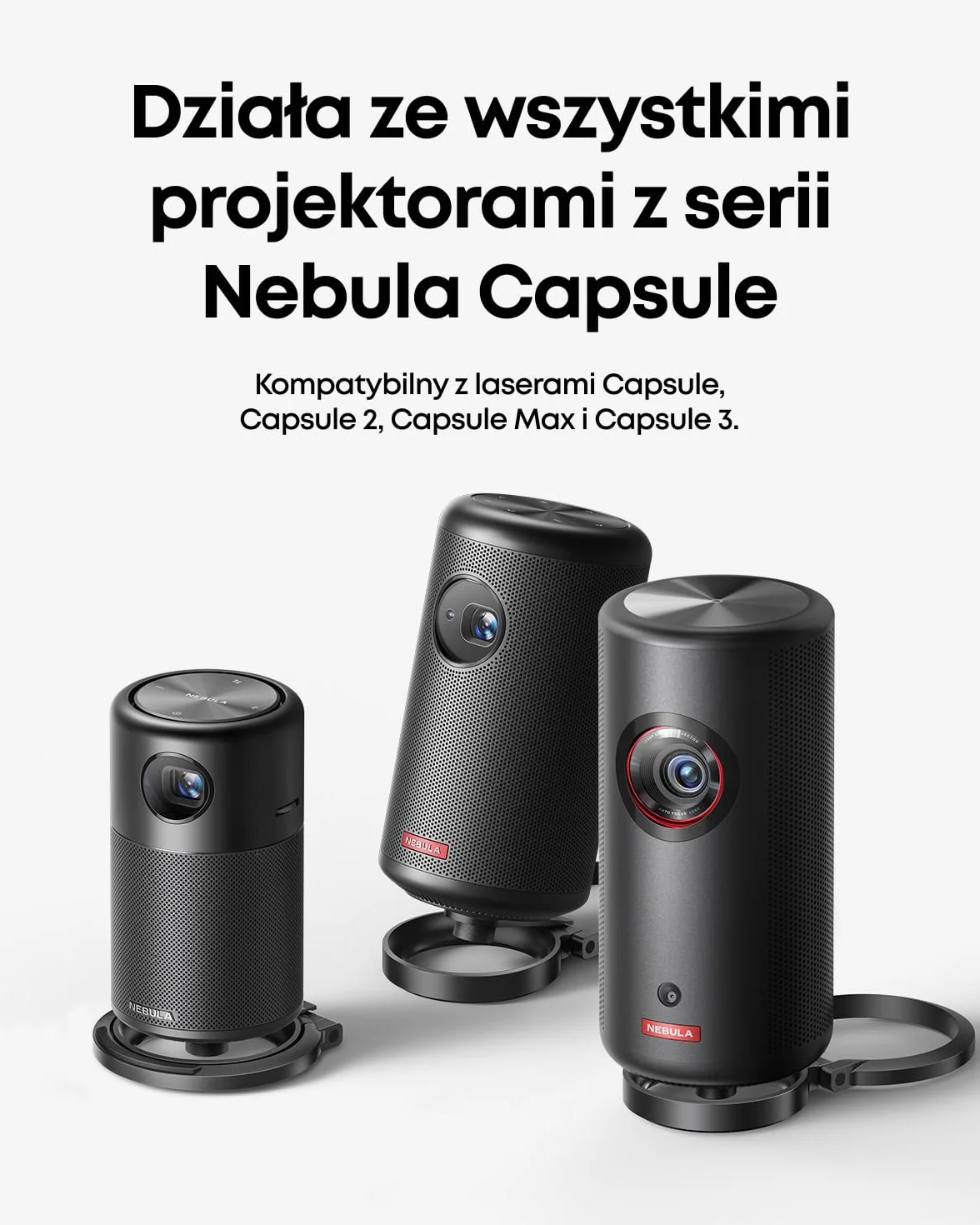 Anker Nebula Capsule projektor składany stojak ultra-kompaktowy uchwyt obrót 180° 95g