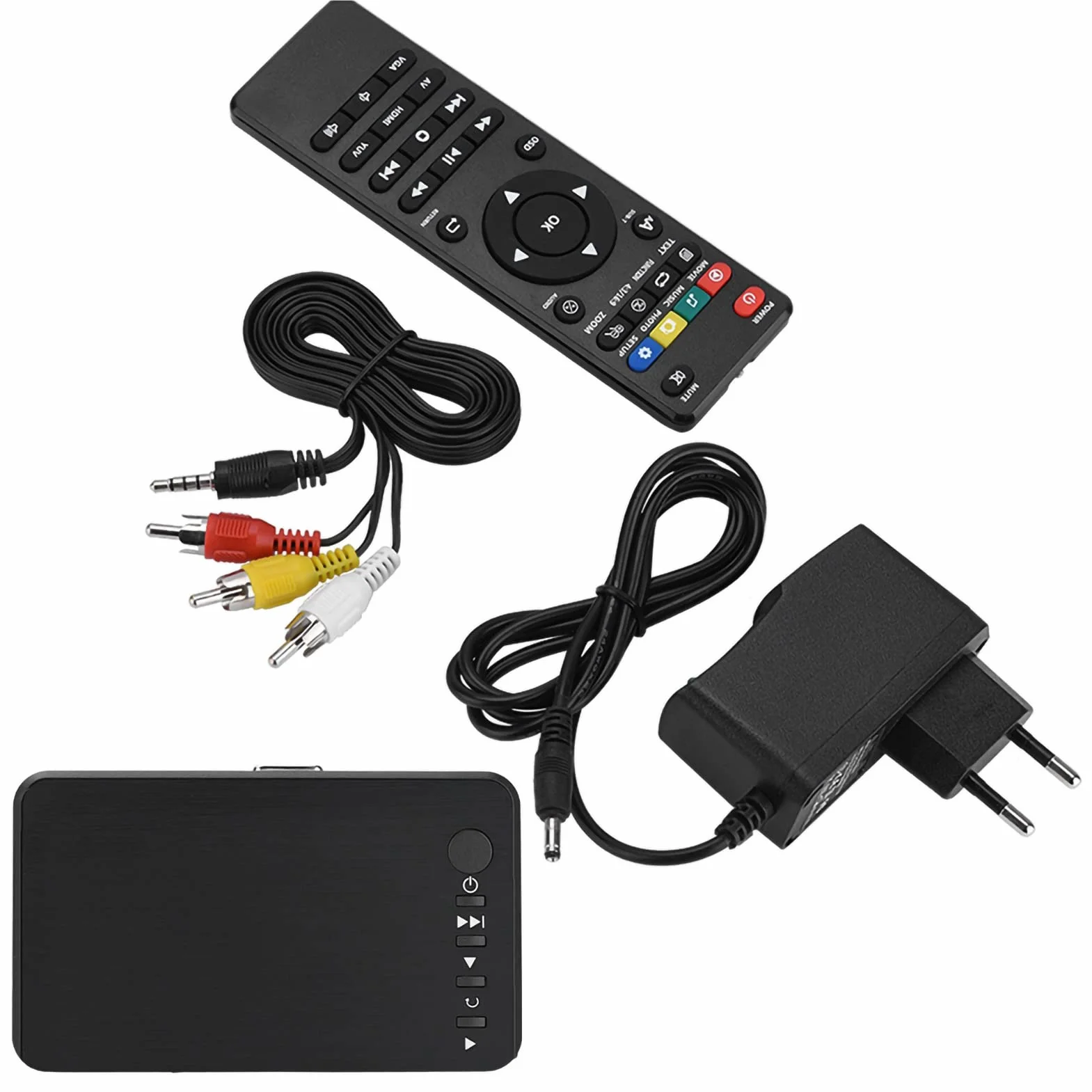 Odtwarzacz multimedialny, odtwarzacz multimedialny do dysku twardego TV HD 1080P na kartę SD dla dysku USB (Wtyczka UE)