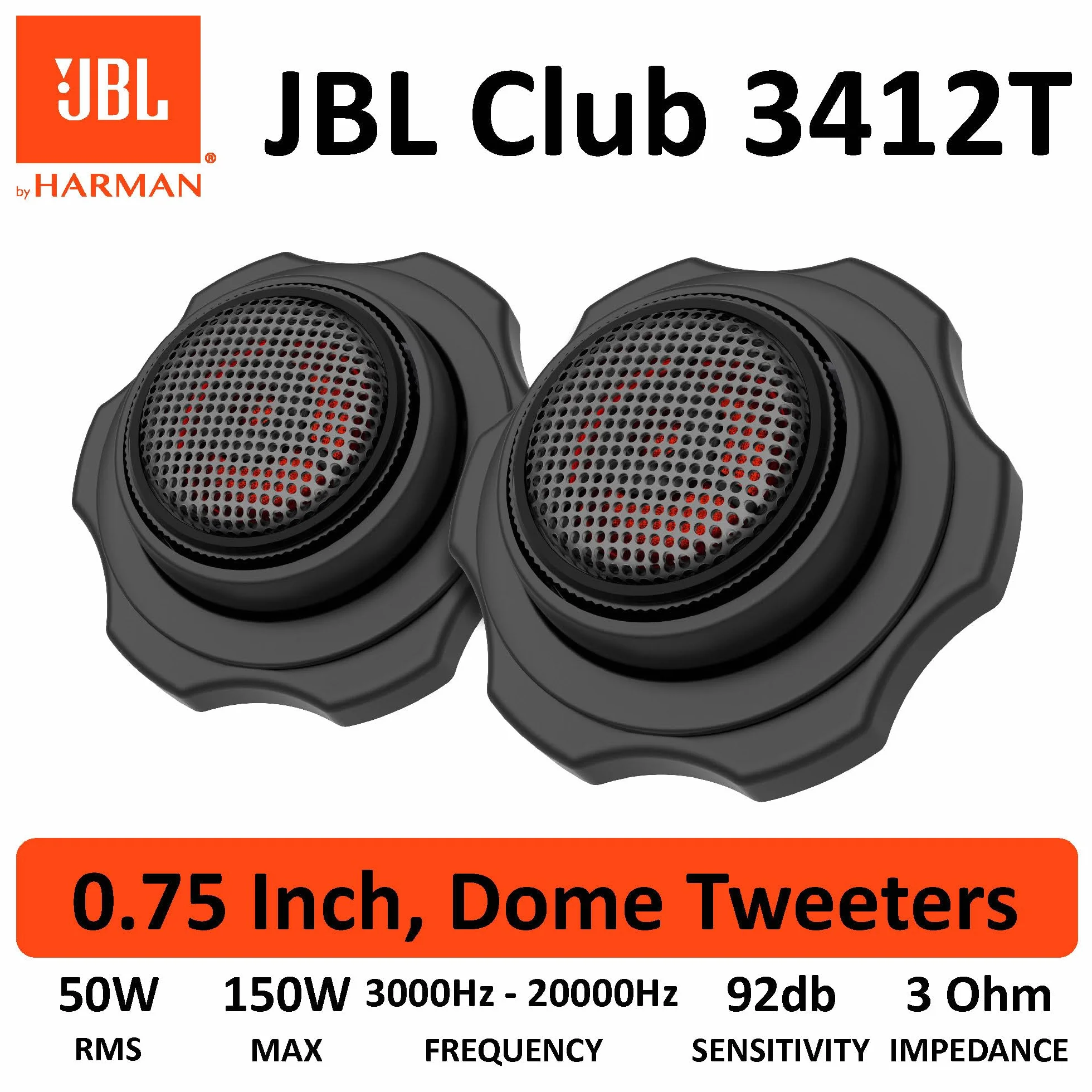 JBL CLUB 3412T 3/4" 1,9 cm 50 W kopułowe głośniki wysokotonowe samochodowe