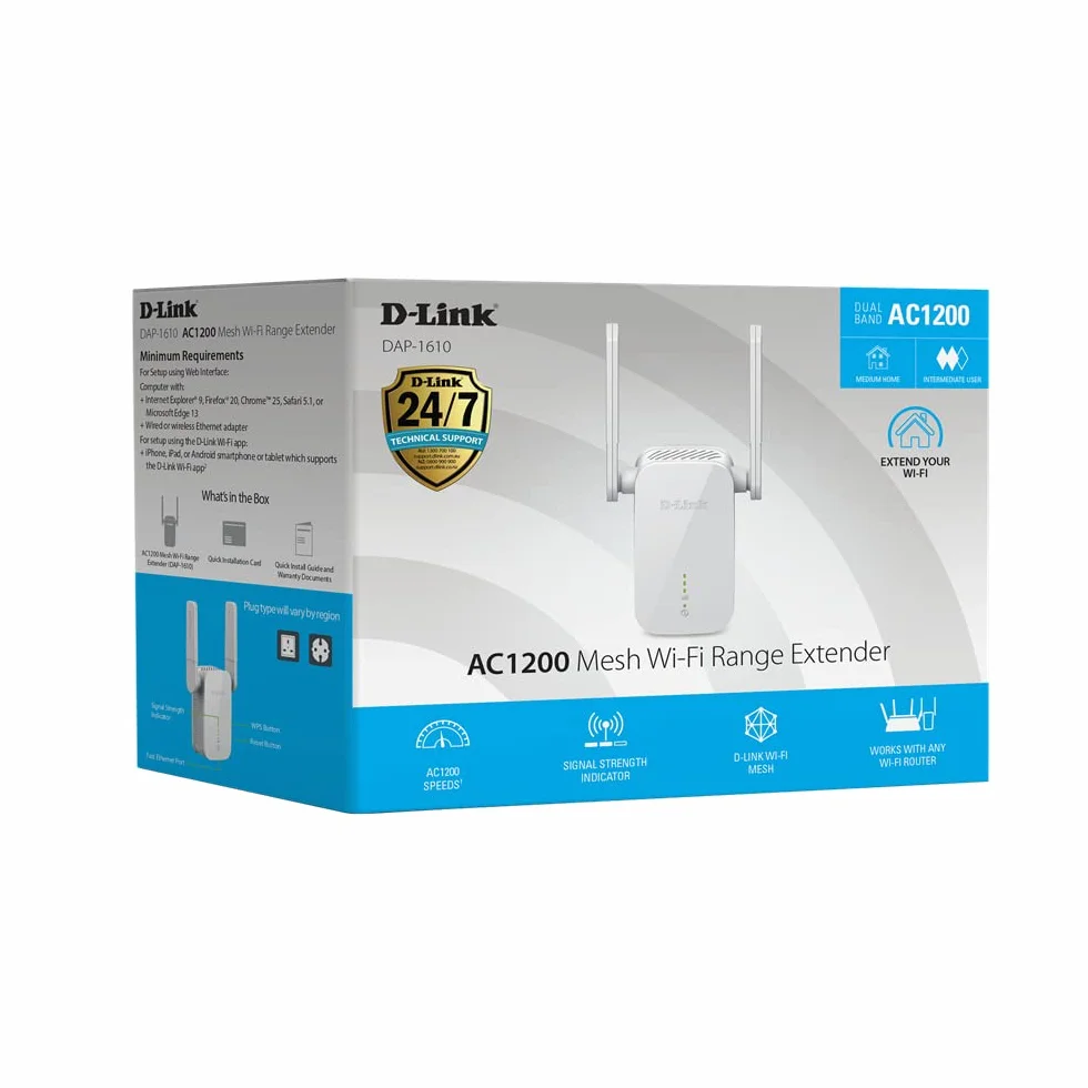 D-Link DAP-1610 AC1200 przedłużacz zasięgu Wi-Fi 1200 Mbit/s