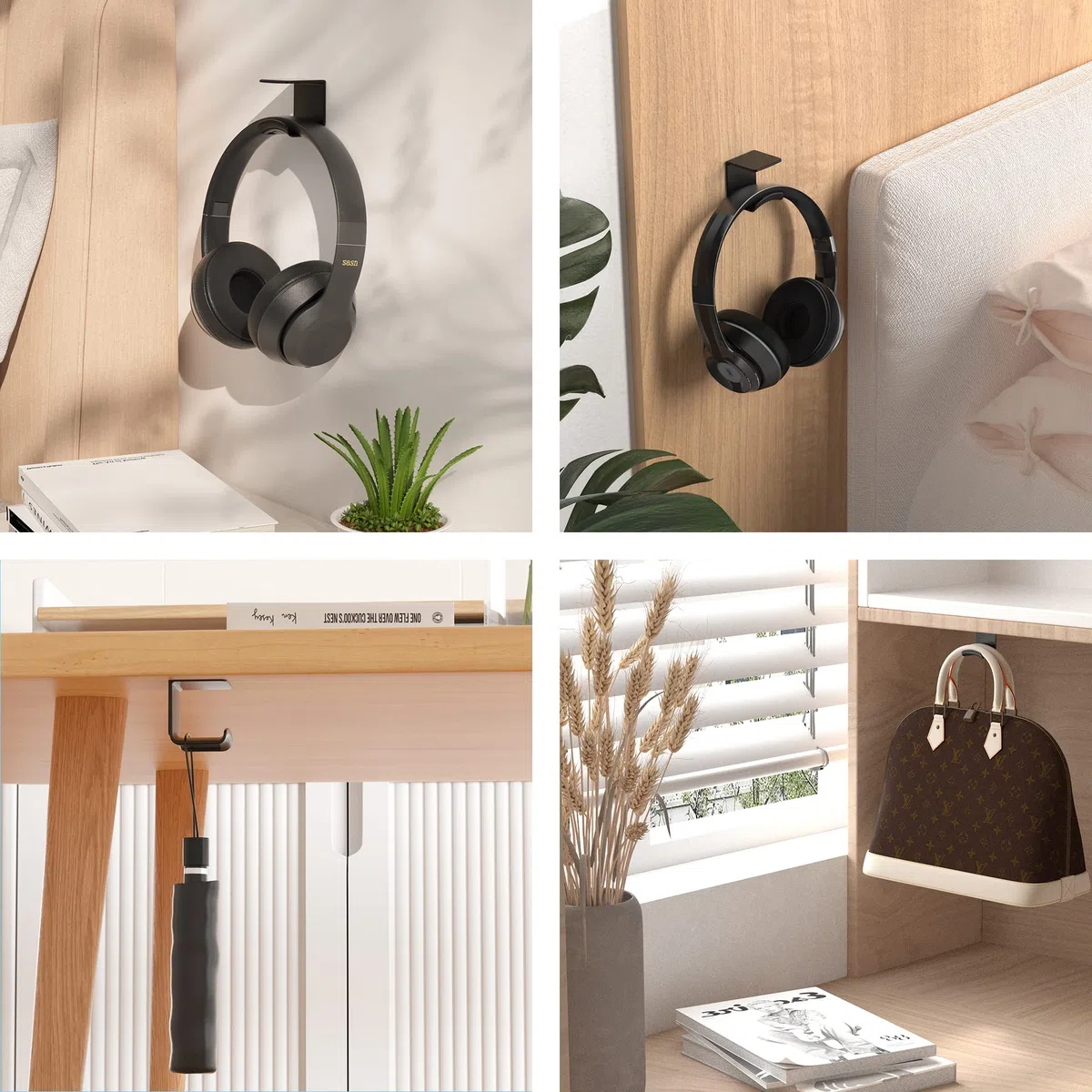 Cozycase Uchwyt na słuchawki - mocny klej do większości zestawów słuchawkowych, do gier na biurko, ściany, szkło, metal
