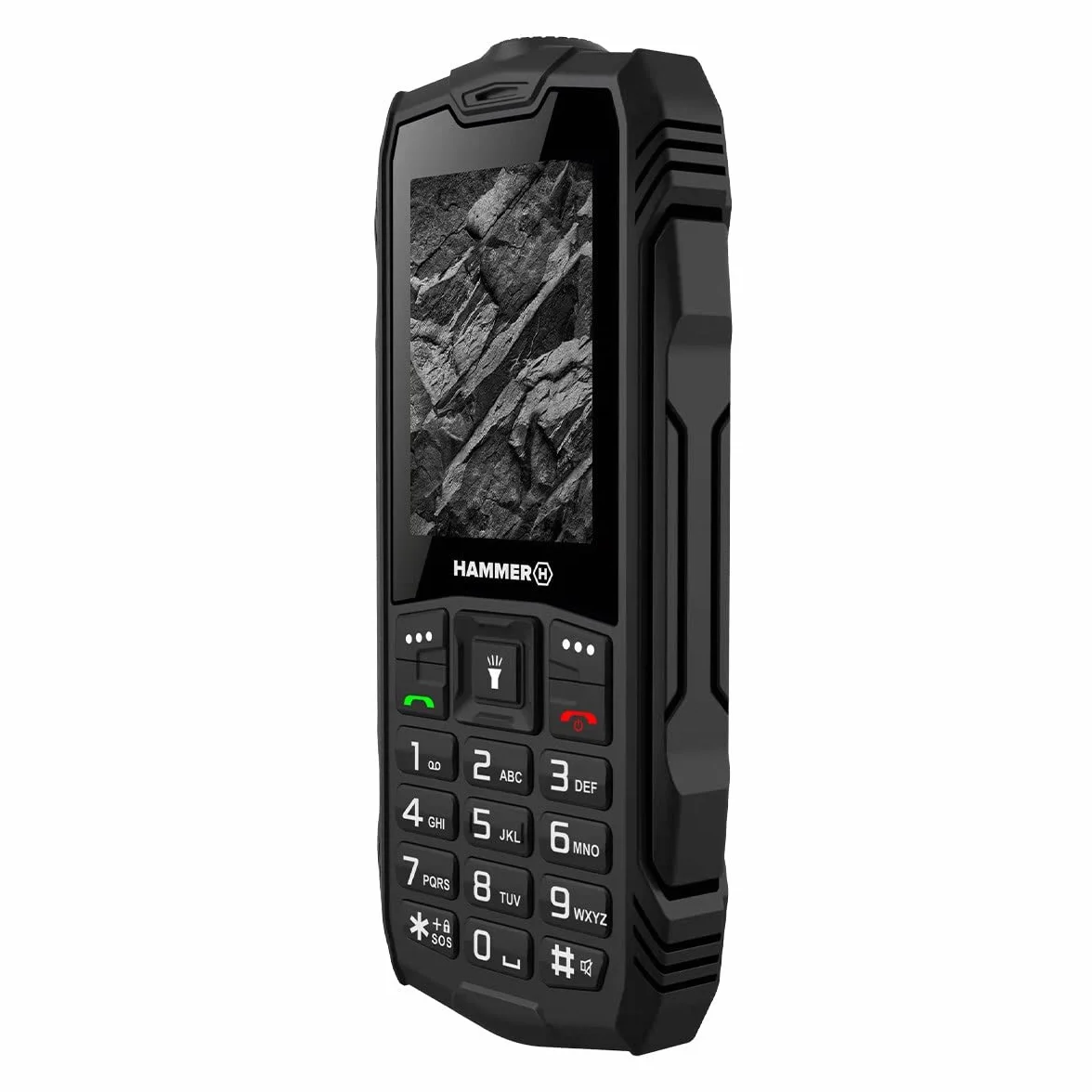 Hammer H Rock Ekran 2,4” wzmocniona konstrukcją latarka bateria 1800 mAh, telefon na budowę, warsztat, halę produkcyjną.