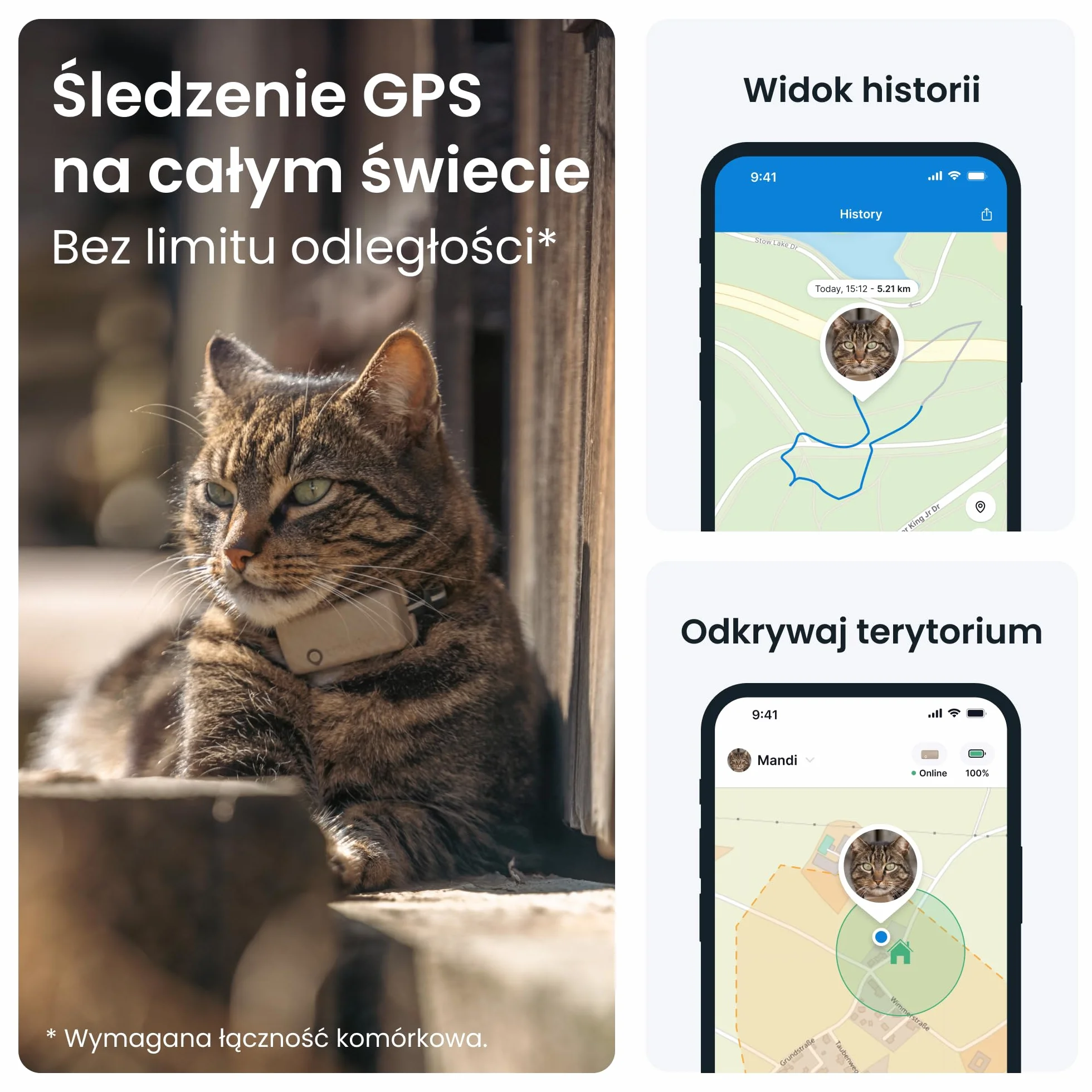 Tractive GPS Mini Lokalizator dla kota z obrożą