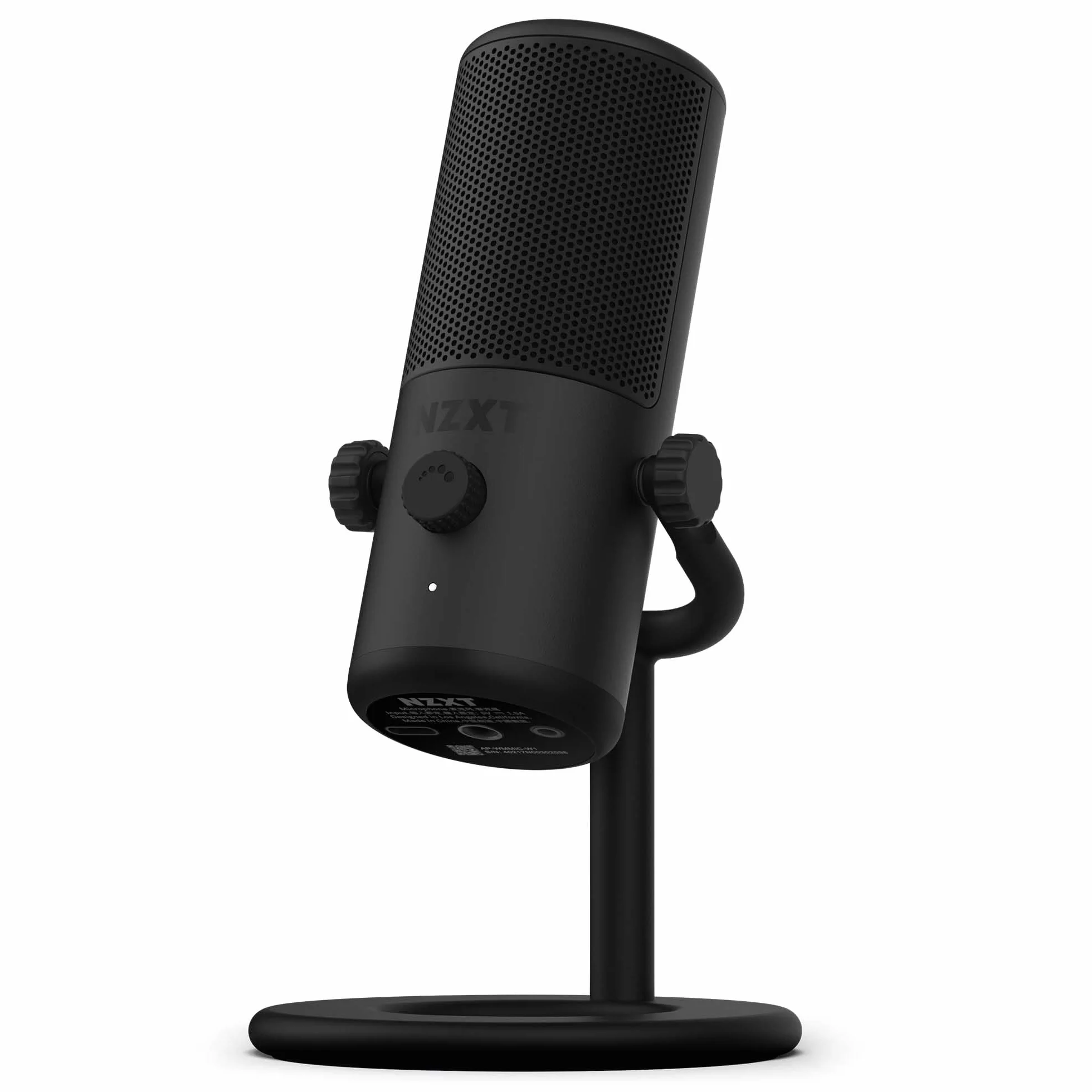 NZXT Capsule Mini USB Mikrofon - AP-WMMIC-B1- Wysoka rozdzielczość - Kardioidalna charakterystyka kierunkowa - do streamingu, tworzenia treści i podcastów - filtr pop - Regulowana podstawka - Czarny