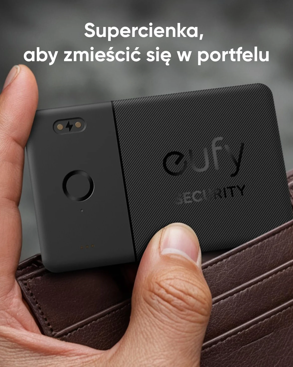 Karta SmartTrack E30 firmy eufy (czarna, 1 sztuka), ładowalna, działa z Apple Find My (tylko iOS), lokalizator Bluetooth, idealna do portfela, paszportu i laptopa, wodoodporna
