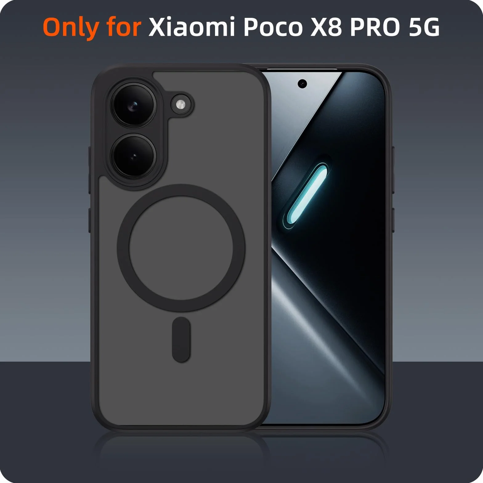 Pnakqil Magnetyczne etui do Xiaomi Poco X8 Pro 5G kompatybilne z MagSafe z 2 sztukami Ochraniacz ze szkła hartowanego, Półprzezroczysty Matowy Odporny na wstrząsy Odporny na odciski palców Etui