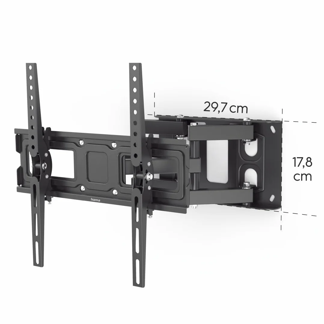 Hama Uchwyt ścienny do telewizora 65" VESA 400x400 obracany 160 stopni stalowy 40 kg czarny