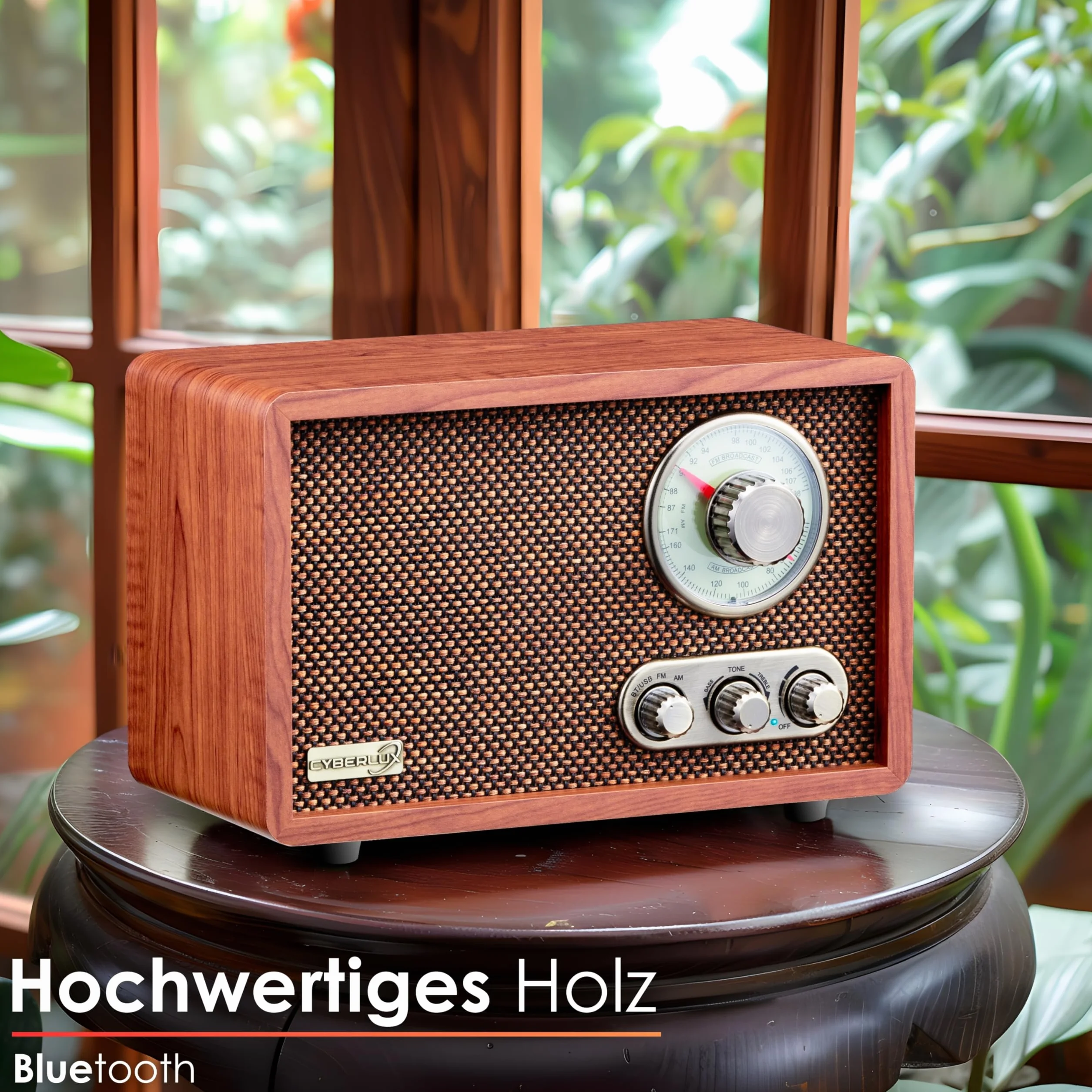Nostalgia kompaktowy zestaw | radio drewniane z Bluetooth | USB | gniazdo na karty SD | FM/AM | system muzyczny w stylu retro | radio kuchenne | radio kuchenne | nostalgiczne radio vintage