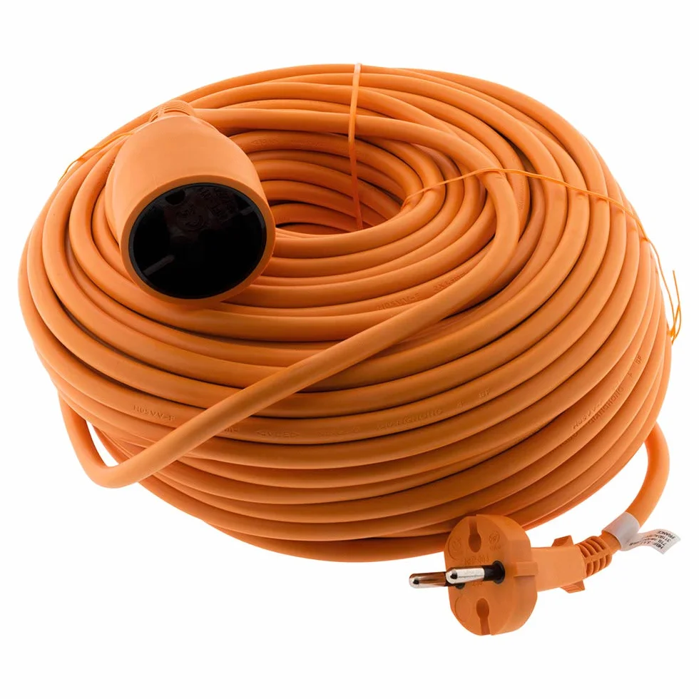 Przedłużacz 16 A HO5VV-F 2x1,5 mm² 40m Pomarańczowy Odporny na Warunki Atmosferyczne
