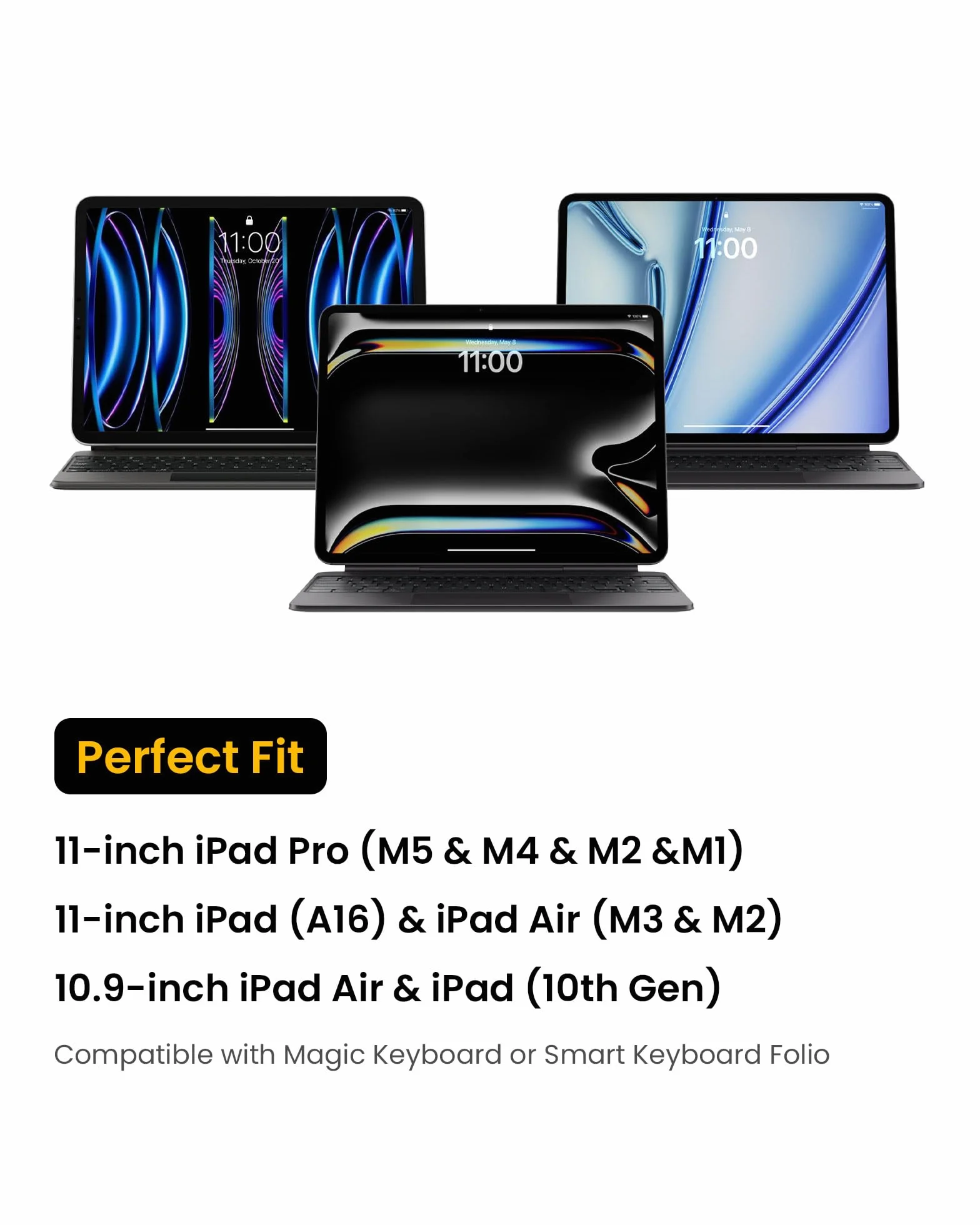 tomtoc Portfolio Etui na Tablet 11-calowy iPad Pro M5/M4/M2/M1 iPad Air M3/M2 2025-2024 iPad 11 A16 2025