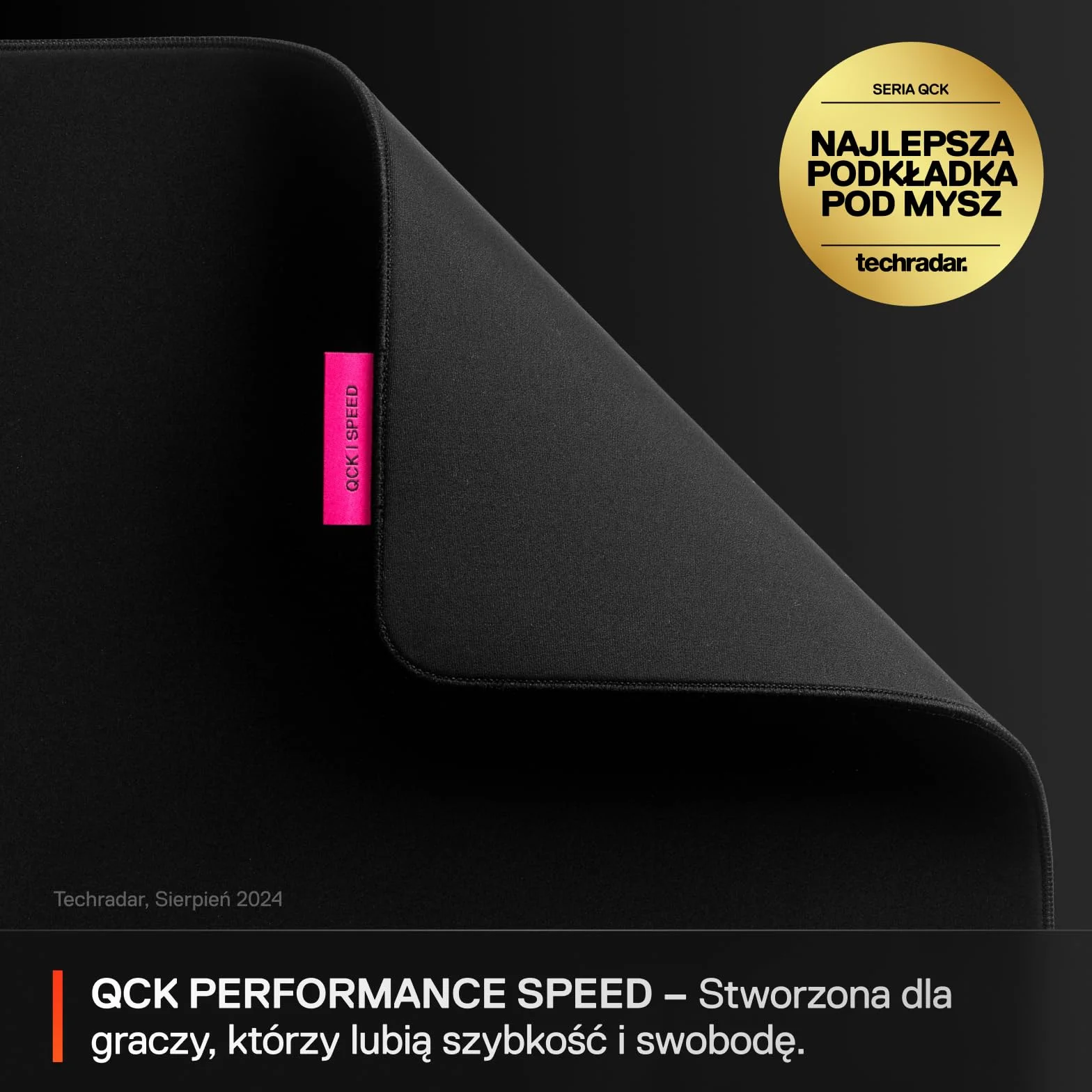 SteelSeries, podkładka QcK XL Performance Speed - Dodatkowa gęstość dająca poślizg - Niskoprofilowe przeszycia krawędzi - Antypoślizgowa podstawa z neoprenu - Rozm. 900 x 400 mm - FPS, MOBA, RTS, MMO