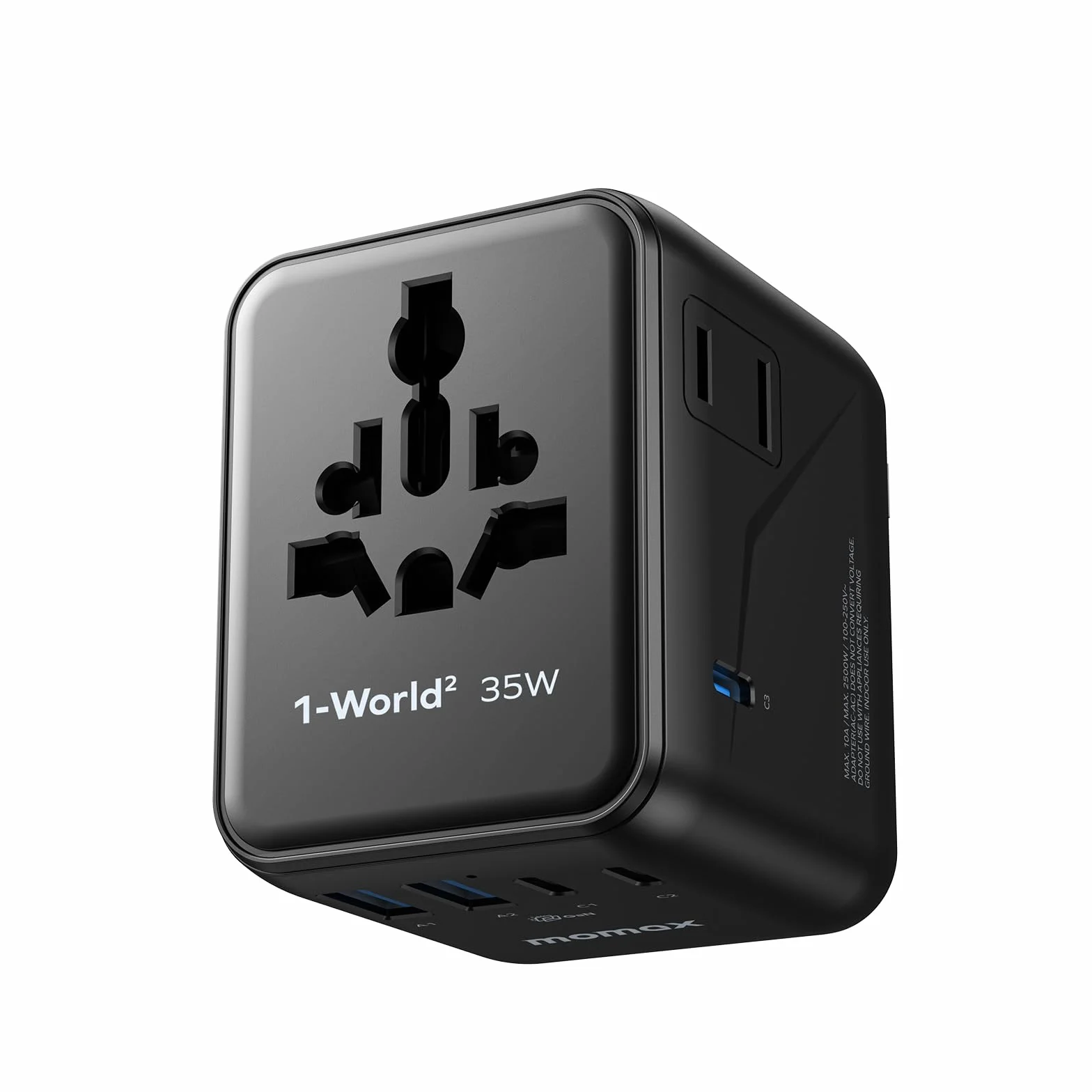 MOMAX Uniwersalny adapter podróżny z PD 35 W GaN European to UK