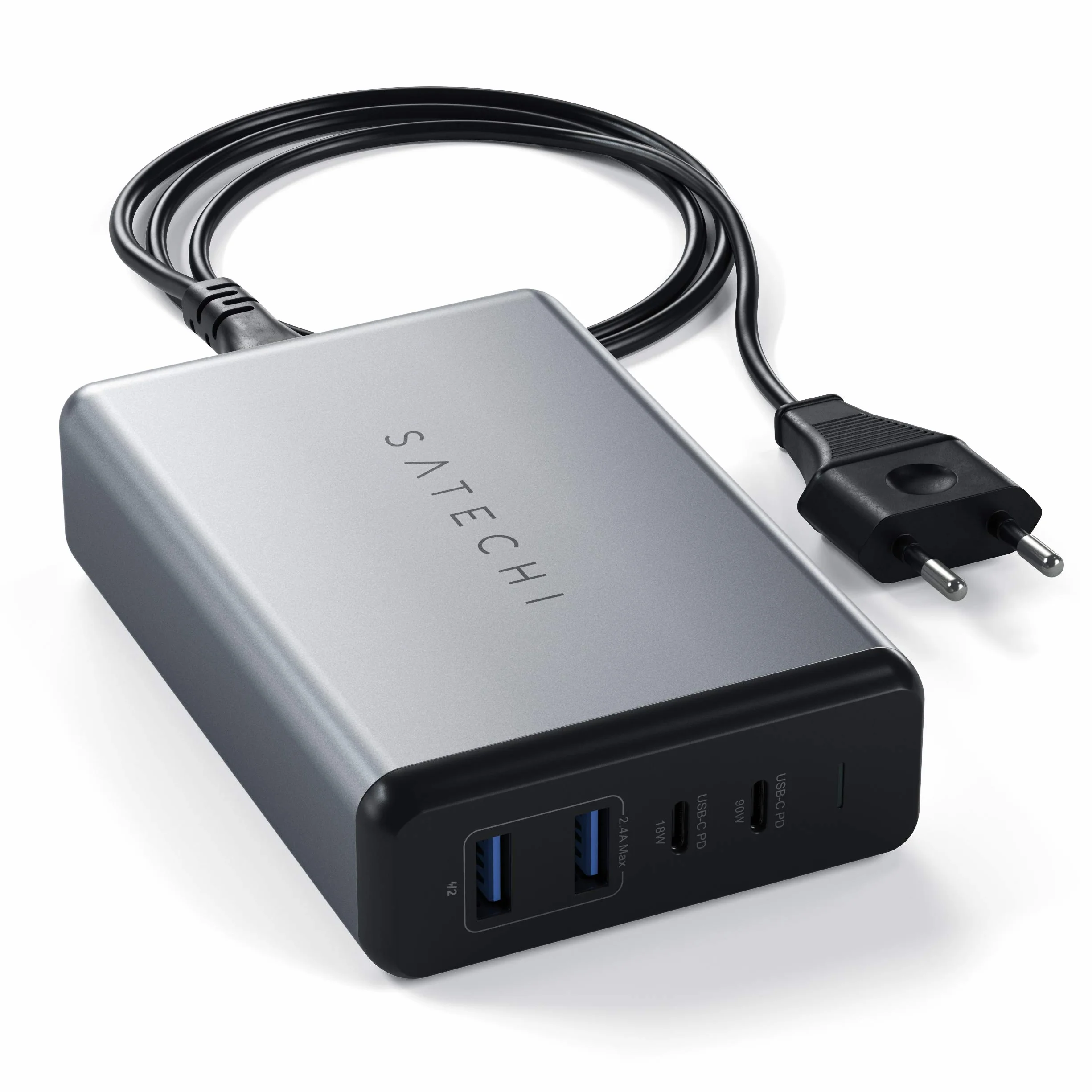 SATECHI 108W USB-C Ładowarka Biurkowa 2x USB-C 2x USB-A Stacja Szybkiego Ładowania do MacBook iPad iPhone