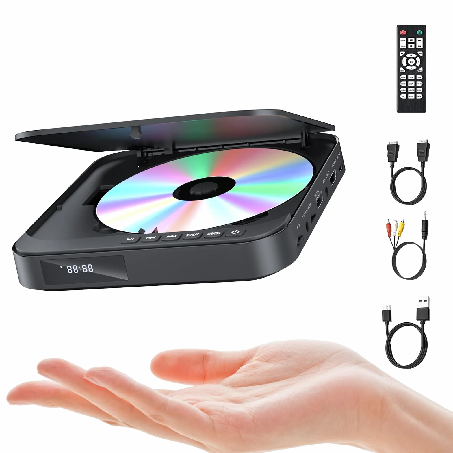 Mini Odtwarzacz DVD HDMI 1080P PAL/NTSC USB TF