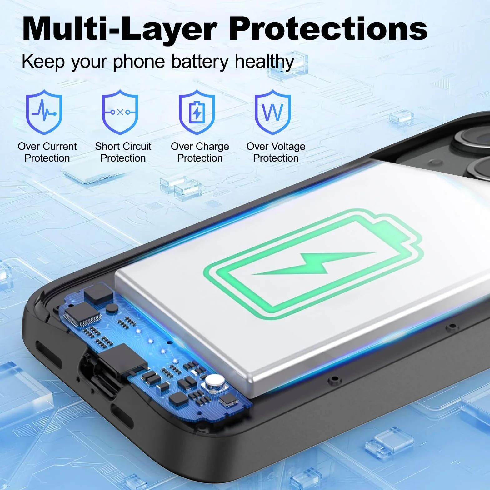 Etui na baterię do iPhone 15, prawdziwe 8500 mAh, wąskie, ładowalne, rozszerzona ładowarka, etui do ładowania ze stojakiem, przenośny powerbank ochronny do iPhone 15, 6,1 cala – czarne