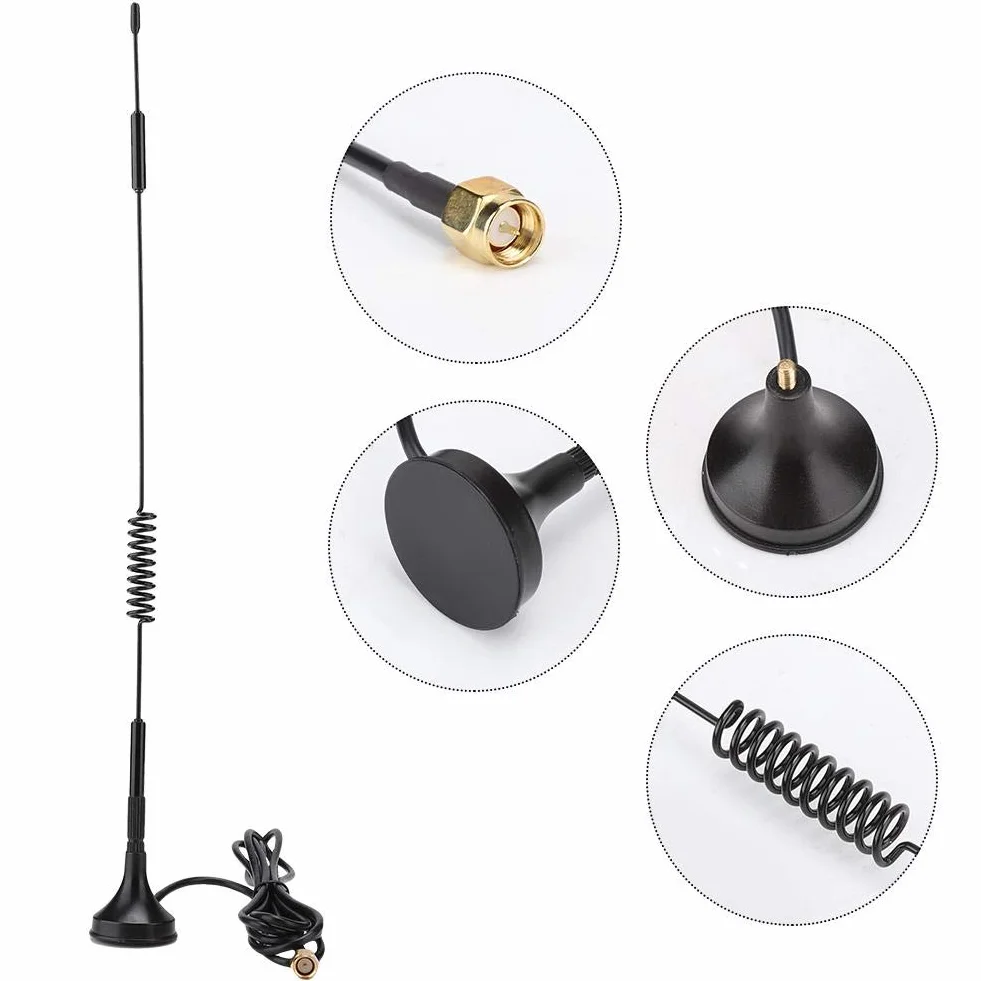Sxhlseller Antena, moduł bezprzewodowy 433 MHz 10dBi wysoki zysk, 31 cm metalowa antena bezprzewodowy moduł magnetyczna antena ssąca SMA męska