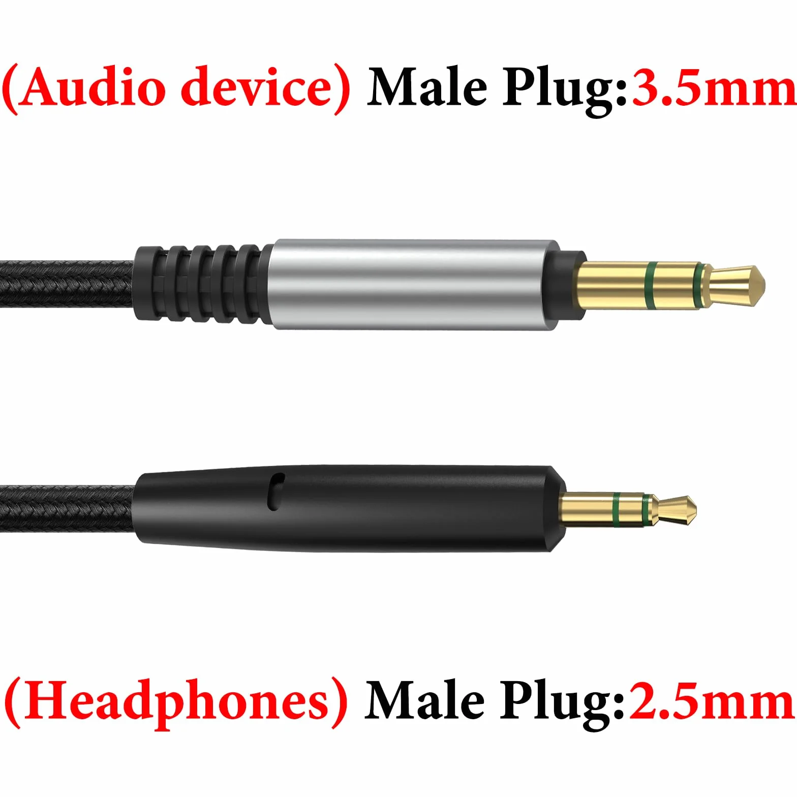 Geekria QuickFit nylonowy pleciony kabel audio kompatybilny ze słuchawkami Bose QC 45, QC 35 Series II, QC 35, QC 25, NC700, Headphones-700, zamiennym kablem stereo 2,5 mm (1,2 m)