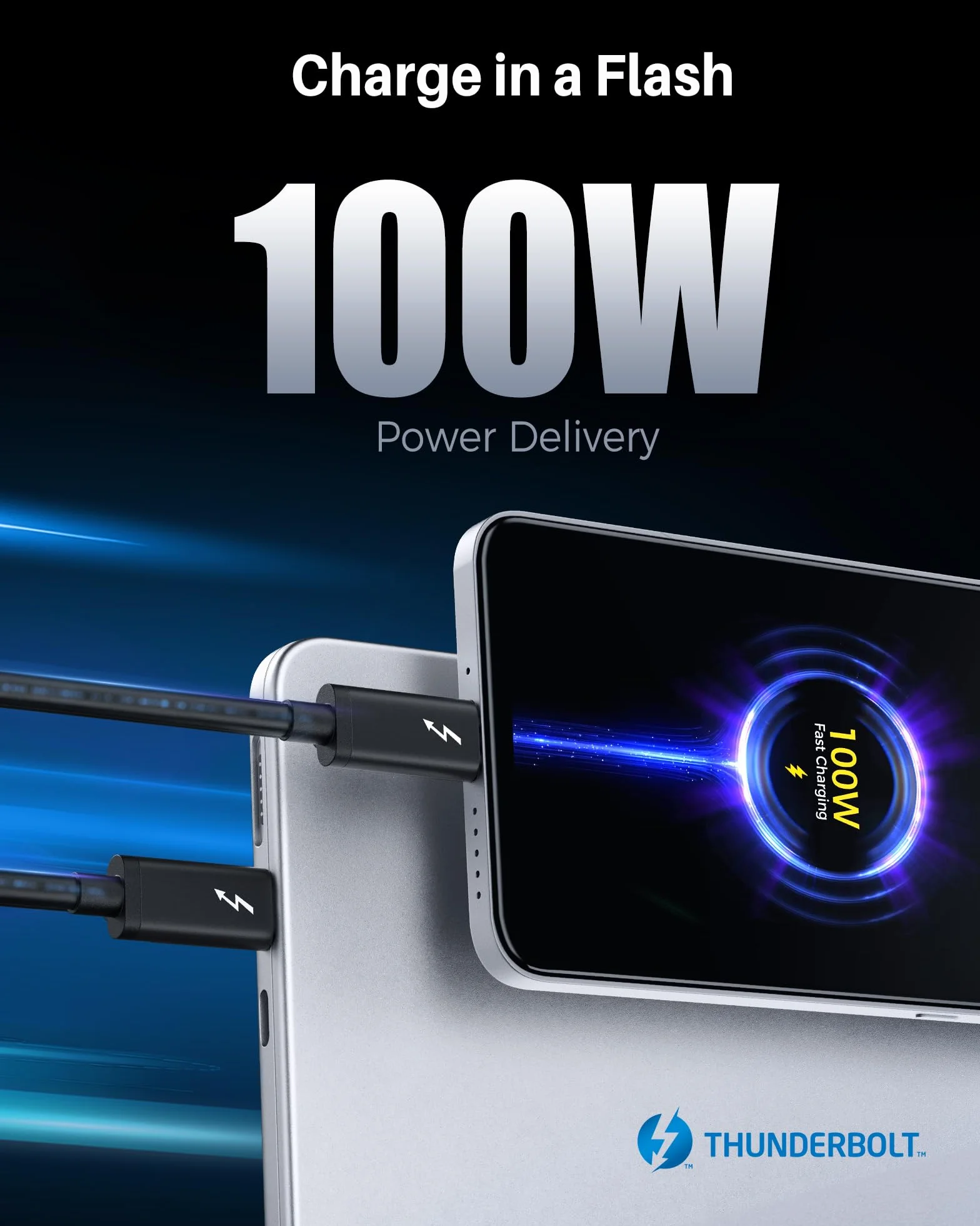 Cable Matters Kabel Thunderbolt 3 USB C 2 m 100 W Czarny