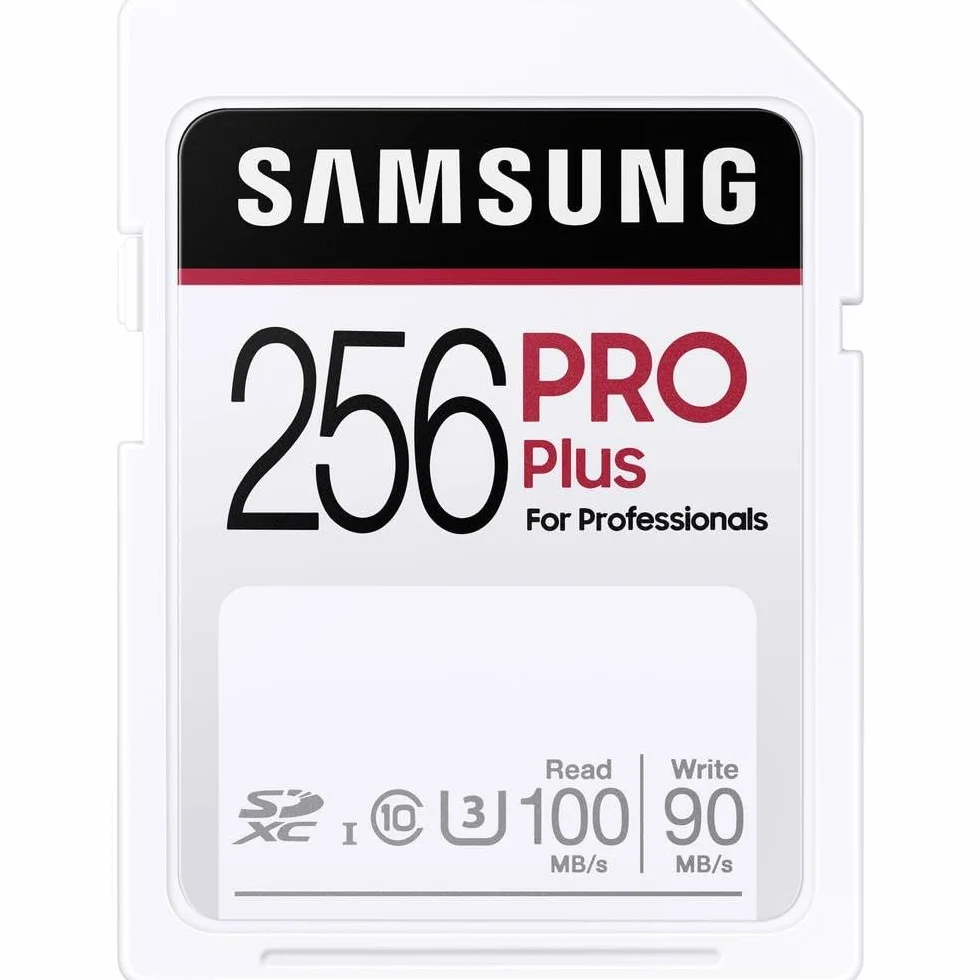Samsung PRO Plus MB-SD256H/EU Karta Pamięci SD, SDXC UHS-I U3 100 MB/s Full HD & 4K UHD, Wielokolorowy