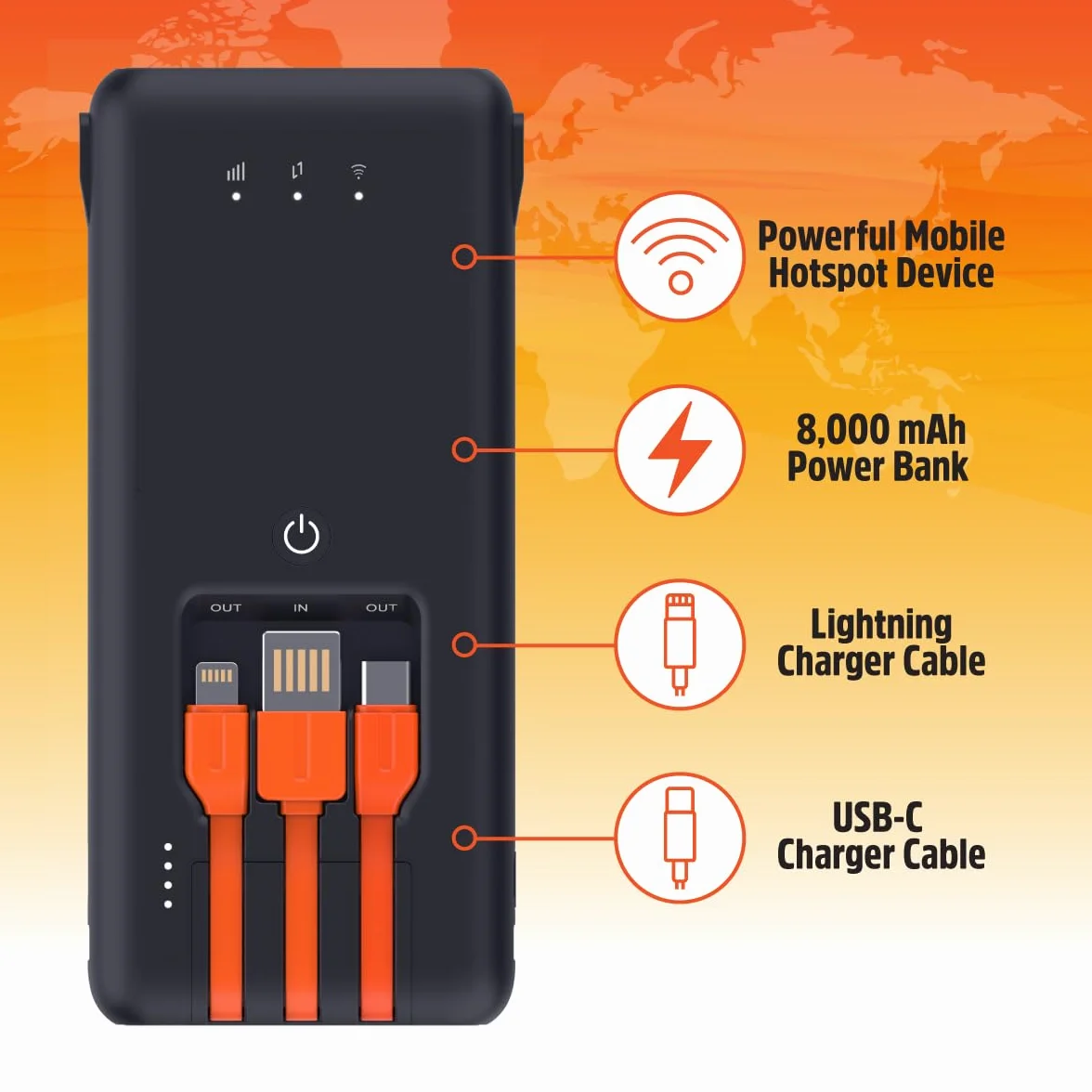 SIMO Solis Go przenośny hotspot WiFi z 1 GB/miesiąc na całe życie, 300 Mb/s, bateria 8000 mAh, przenośny mobilny router WiFi, bez umowy w ponad 140 krajach, router 4G Mifi dla 10 urządzeń