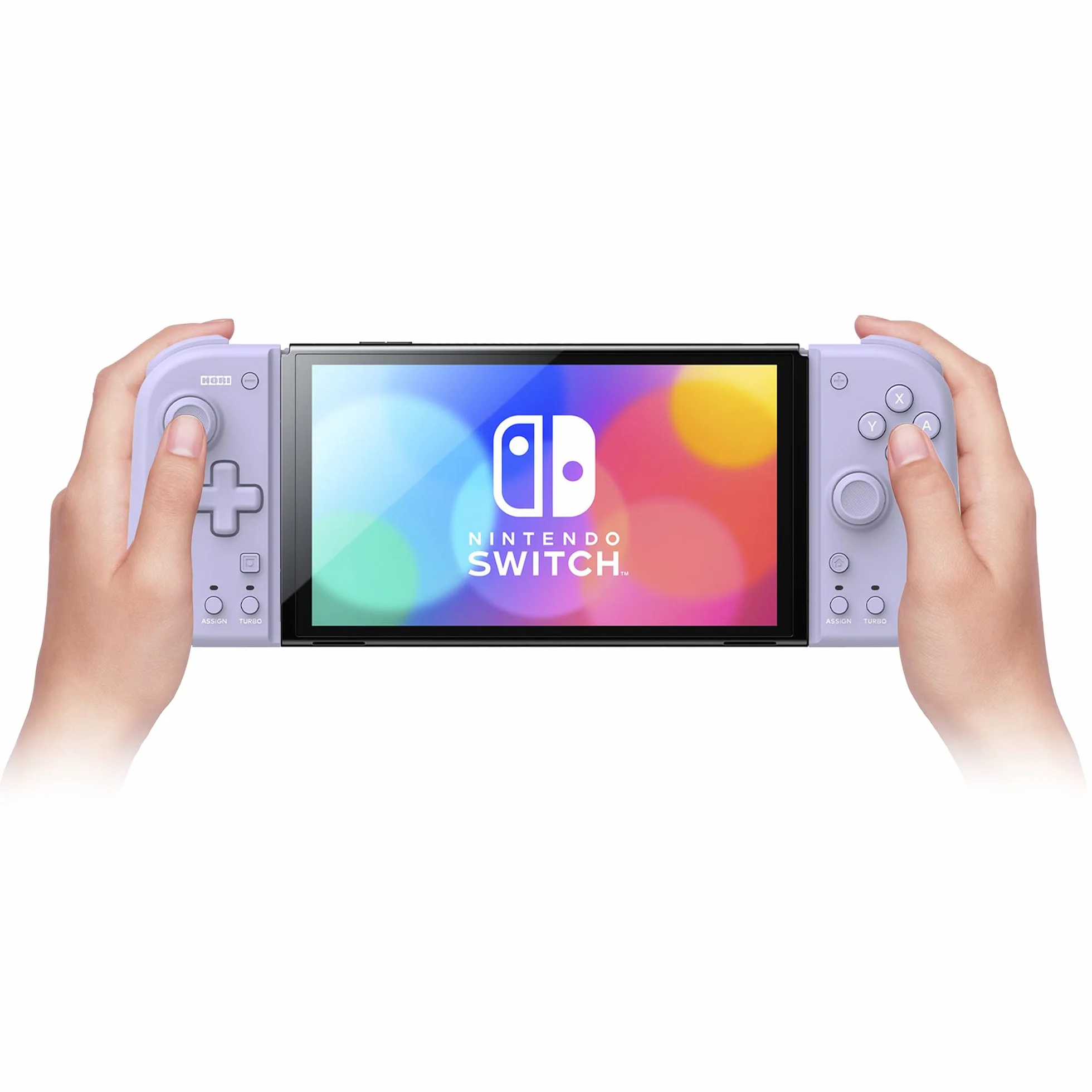 Hori Split Pad Compact Attachment Set (Violetto Lawenda) Ergonomiczny kontroler trybu przenośnego z przewodowym adapterem do Nintendo Switch/OLED - Oficjalna licencja Nintendo i Pokémon