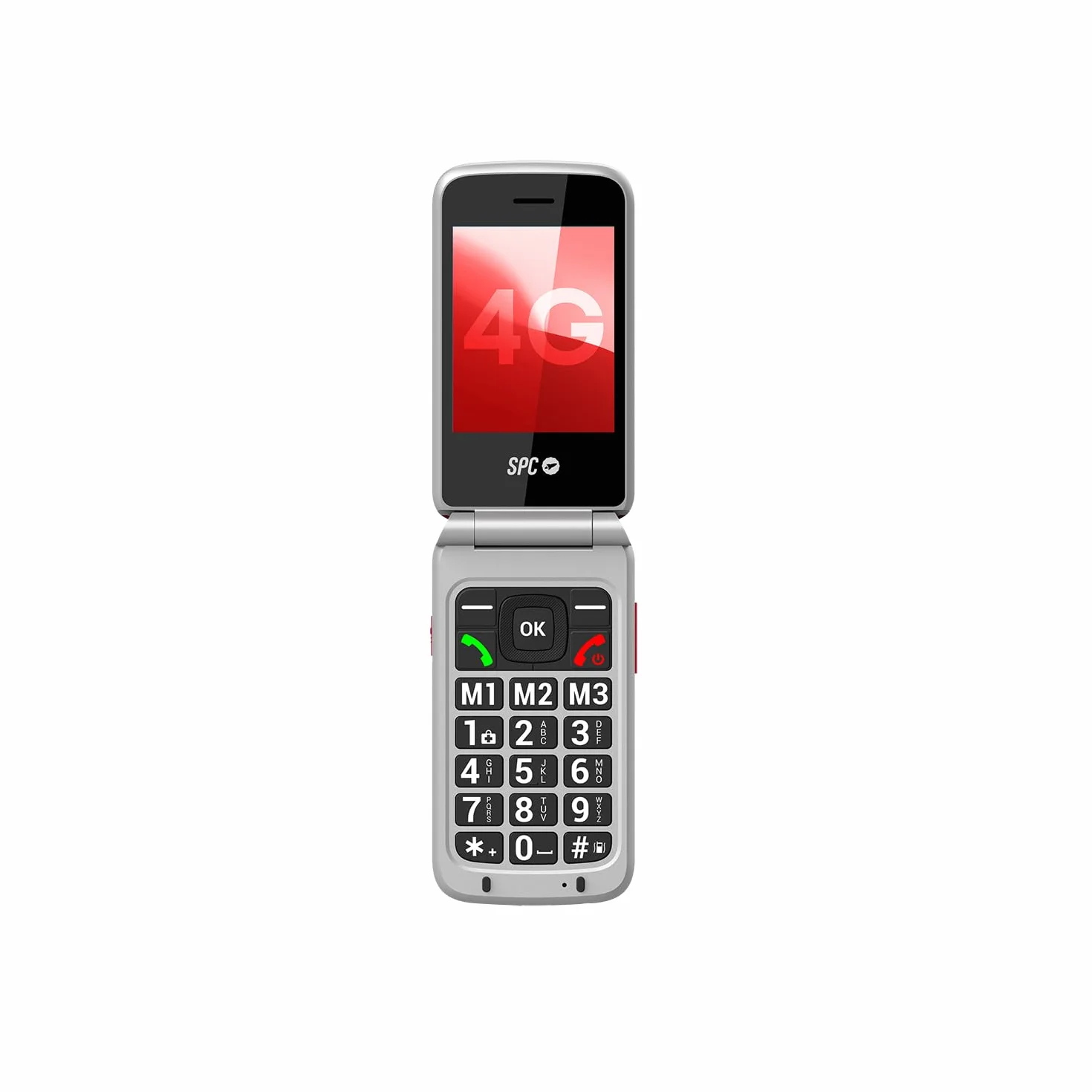SPC Stella 3-4G telefon komórkowy dla seniorów z klapką | menu i duże przyciski | przycisk połączenia alarmowego, zdalna konfiguracja, kompatybilny z aparatami słuchowymi i głośnością 103 dB | stacja