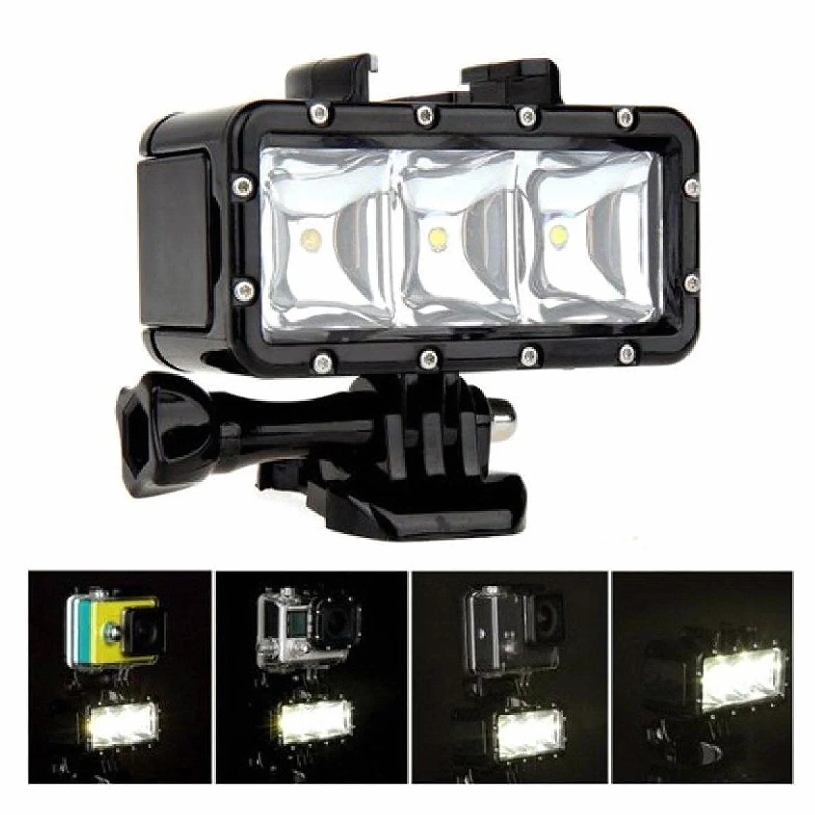 30 m wodoodporne światło punktowe do nurkowania, światło LED, lampa wideo, fotograficzna lampa do nurkowania dla GoPro Hero 5 4 3+ 3 SJ4000 akcesorium część
