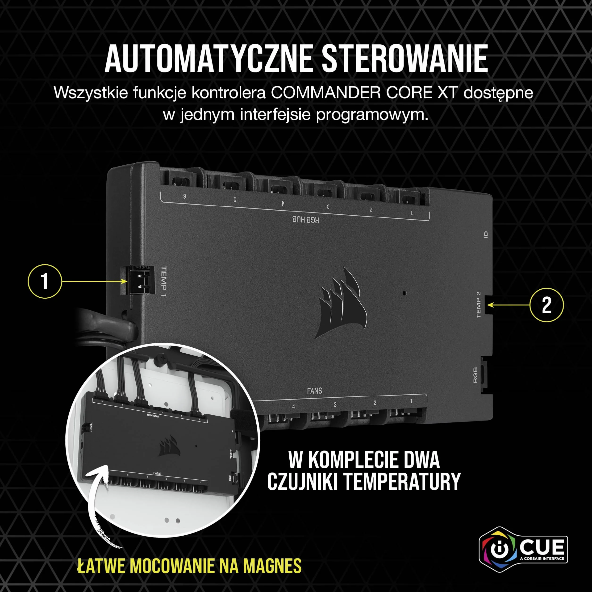Corsair iCUE Commander CORE XT Kontroler Oświetlenia Rgb, Czarny, 264 Diody CL-9011112-WW