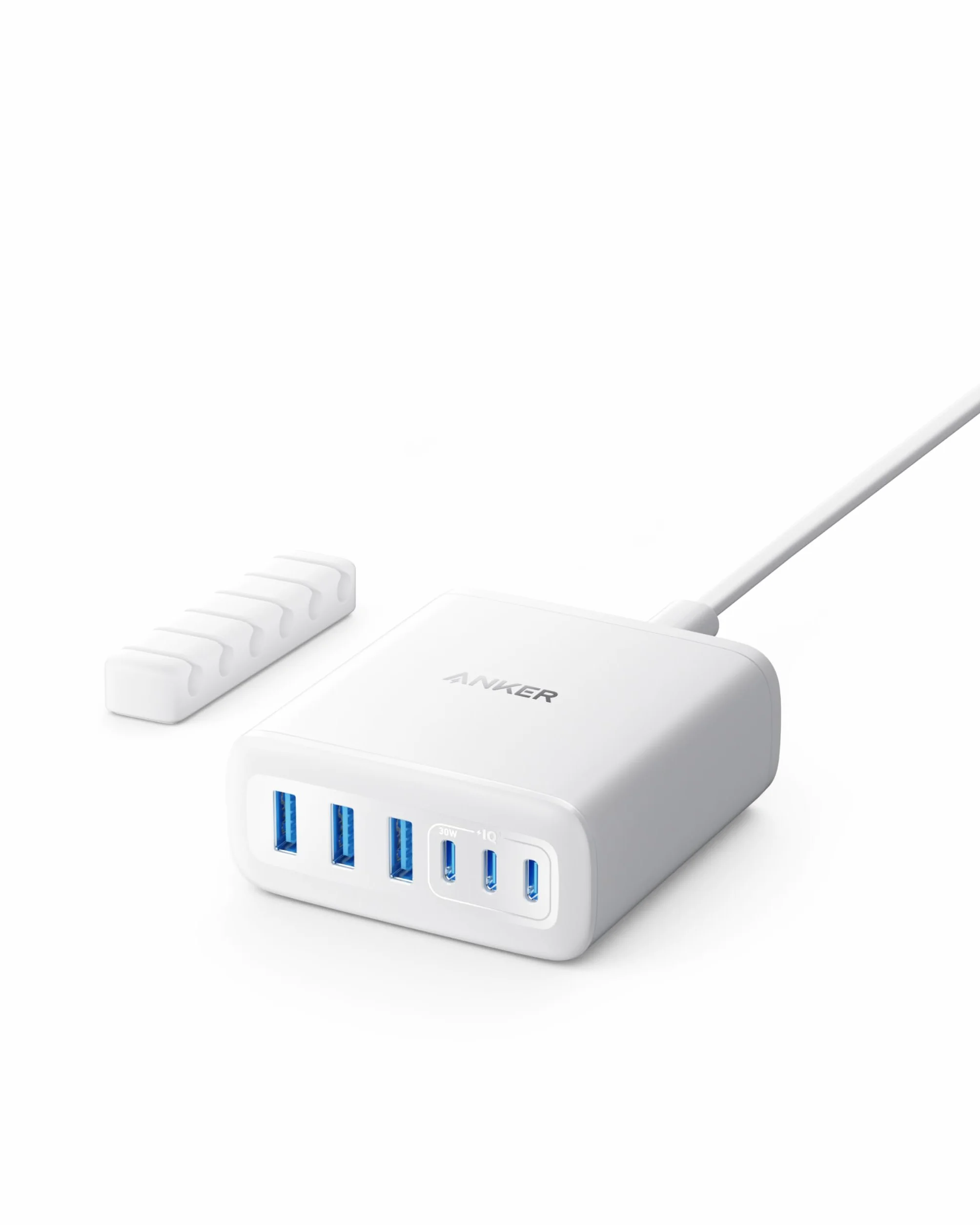 Anker USB-C Charger, stacja ładująca 6-portowa z wyjściem 112 W, do iPhone'a 16/15/14/13/12 Series, MacBook Air, Pixel, Galaxy, iPad i więcej (kabel nie jest dołączony)