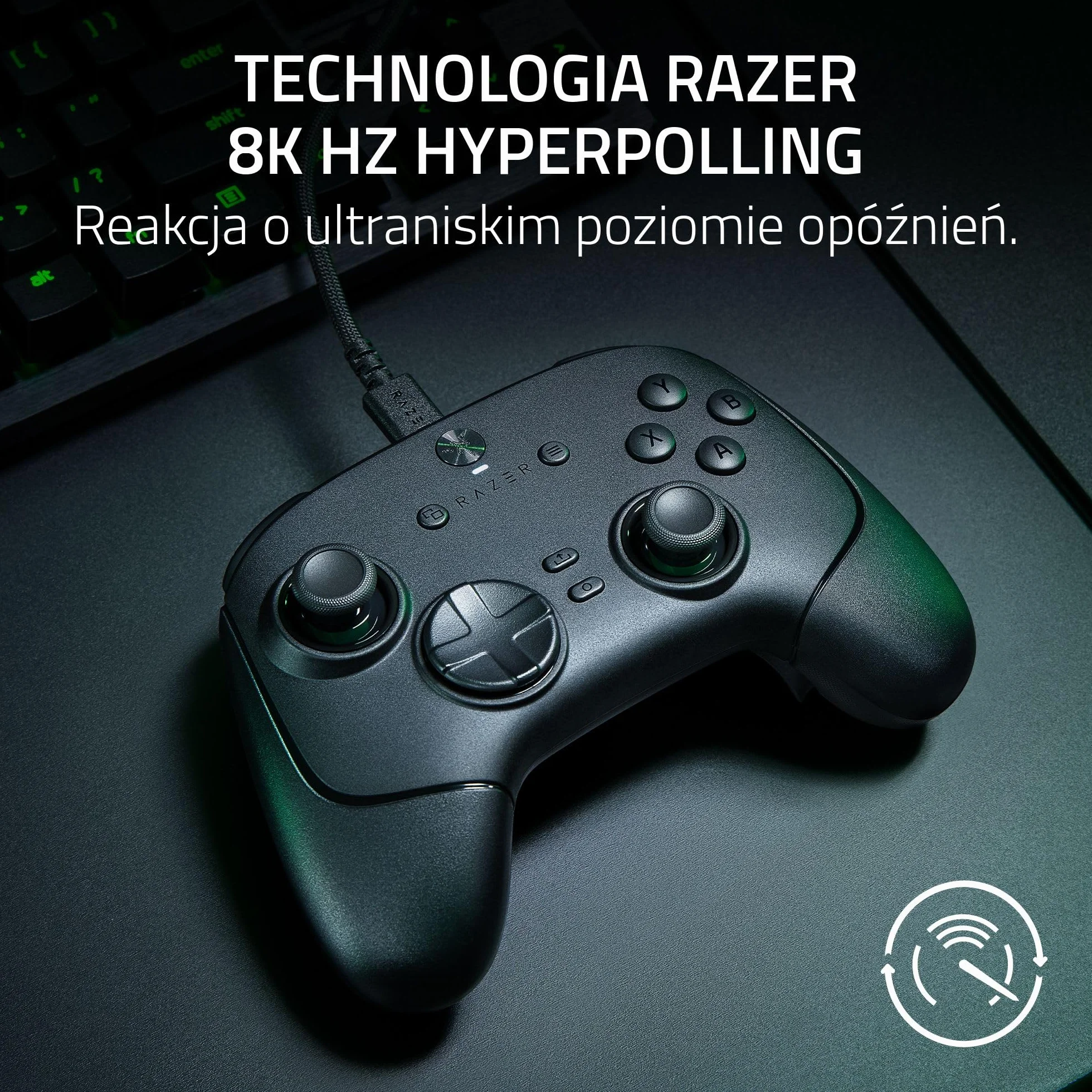 Razer Wolverine V3 Tournament Edition 8K PC przewodowy kontroler e-sportowy HyperPolling 8K Hz drążki TMR Czarny