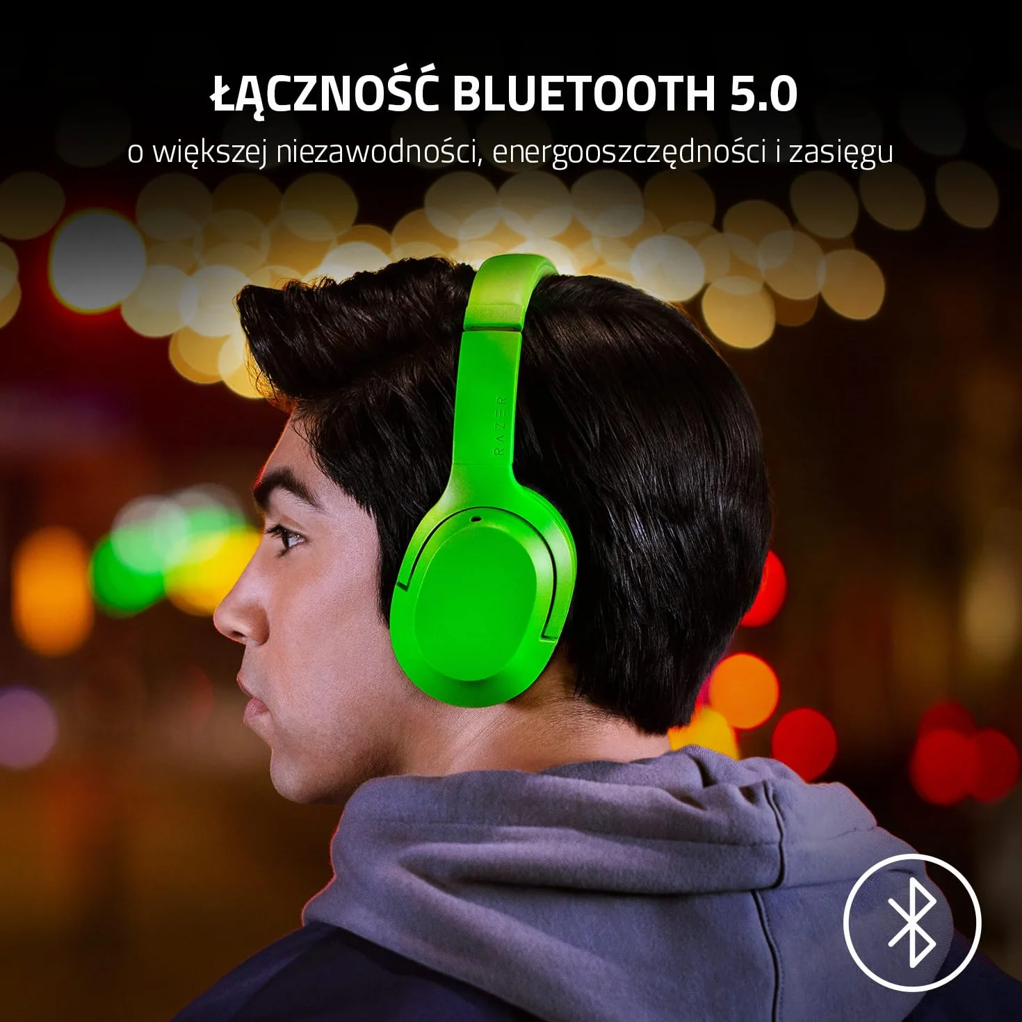 Razer Opus X (Quartz) - Bezprzewodowy zestaw słuchawkowy o niskim poziomie opóźnień z technologią aktywnej eliminacji hałasu (Dostrojone 40-mm przetworniki, Wbudowane mikrofony) Różowy