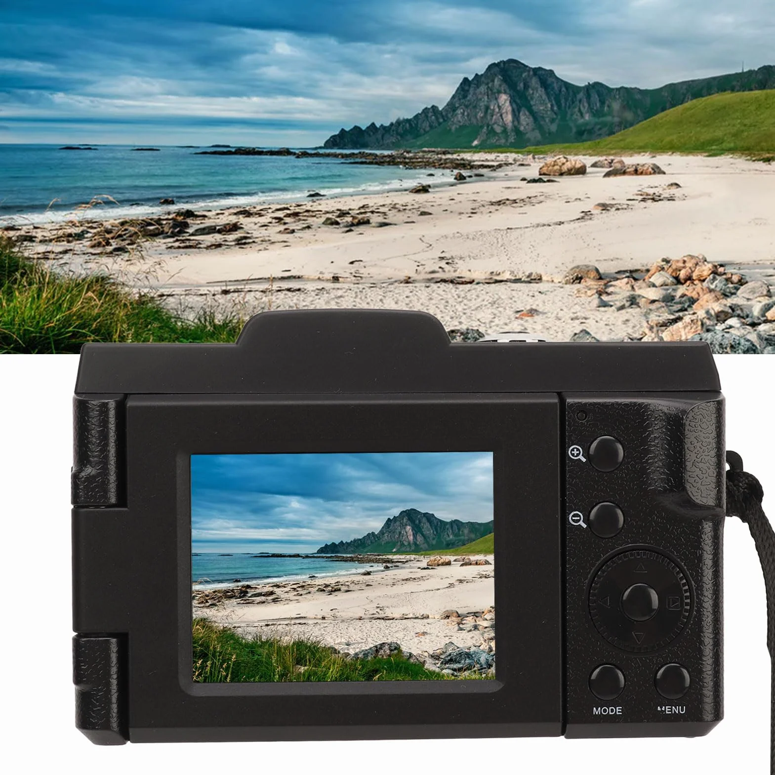 Lustrzanka z Odchylanym Ekranem, rozdzielczość Aparatu Cyfrowego HD 1080P, wielofunkcyjność Kamery Filmowej, Kamera Vlog Kompatybilna ze Statywem