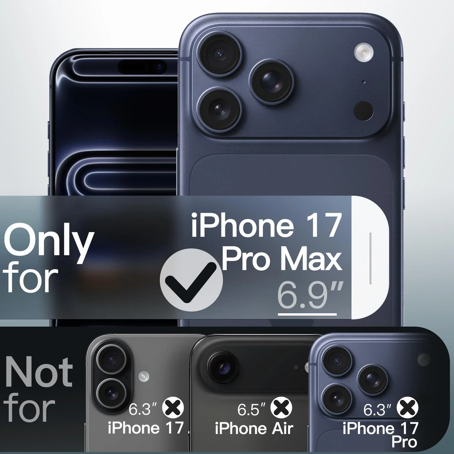 JETech Etui Magnetyczne dla iPhone 17 Pro Max 6,9 Cala Kompatybilne z MagSafe, Półprzezroczysty Matowe Tył Szczupły Minimalistyczne Odporne na Wstrząsy Osłona Telefon (Ciemnoniebieski)