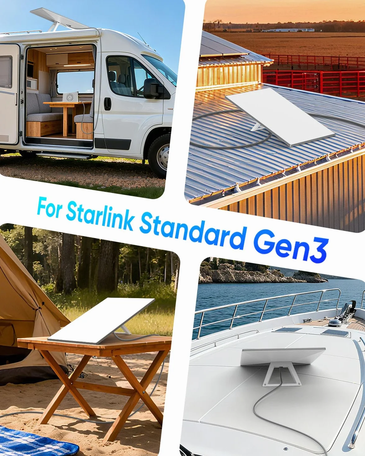 SUNGUY 30M Starlink Gen 3 Kabel do Starlink Standard 3 generacji, wodoodporny, zamienny przedłużacz Starlink, akcesoria do satelitarnego Starlink Standard V3 (100FT/30M)