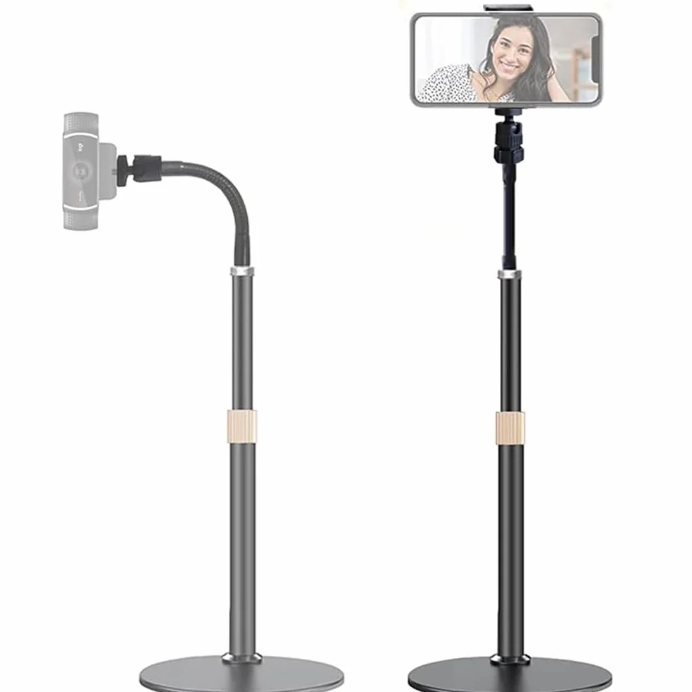 Etucro Webcam Stand Uchwyt na telefon [Typ przedłużenia] Stojak biurkowy Elastyczny stojak wideo z gęsą szyją do telefonów komórkowych, Logitech Webcam C922 C930e C920S C920 C615, itp.