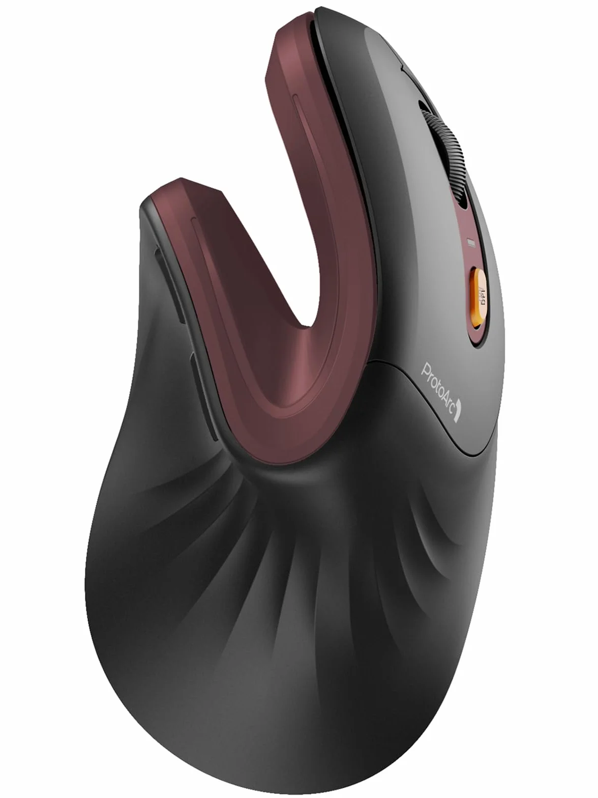 ProtoArc EM11 Ergonomiczna mysz pionowa bezprzewodowa ładowalna 3 urządzenia Bluetooth USB czarno-czerwona